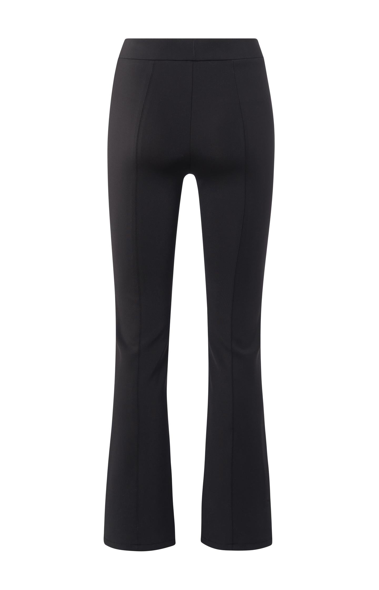 Jersey scuba flared trousers with elastic waist