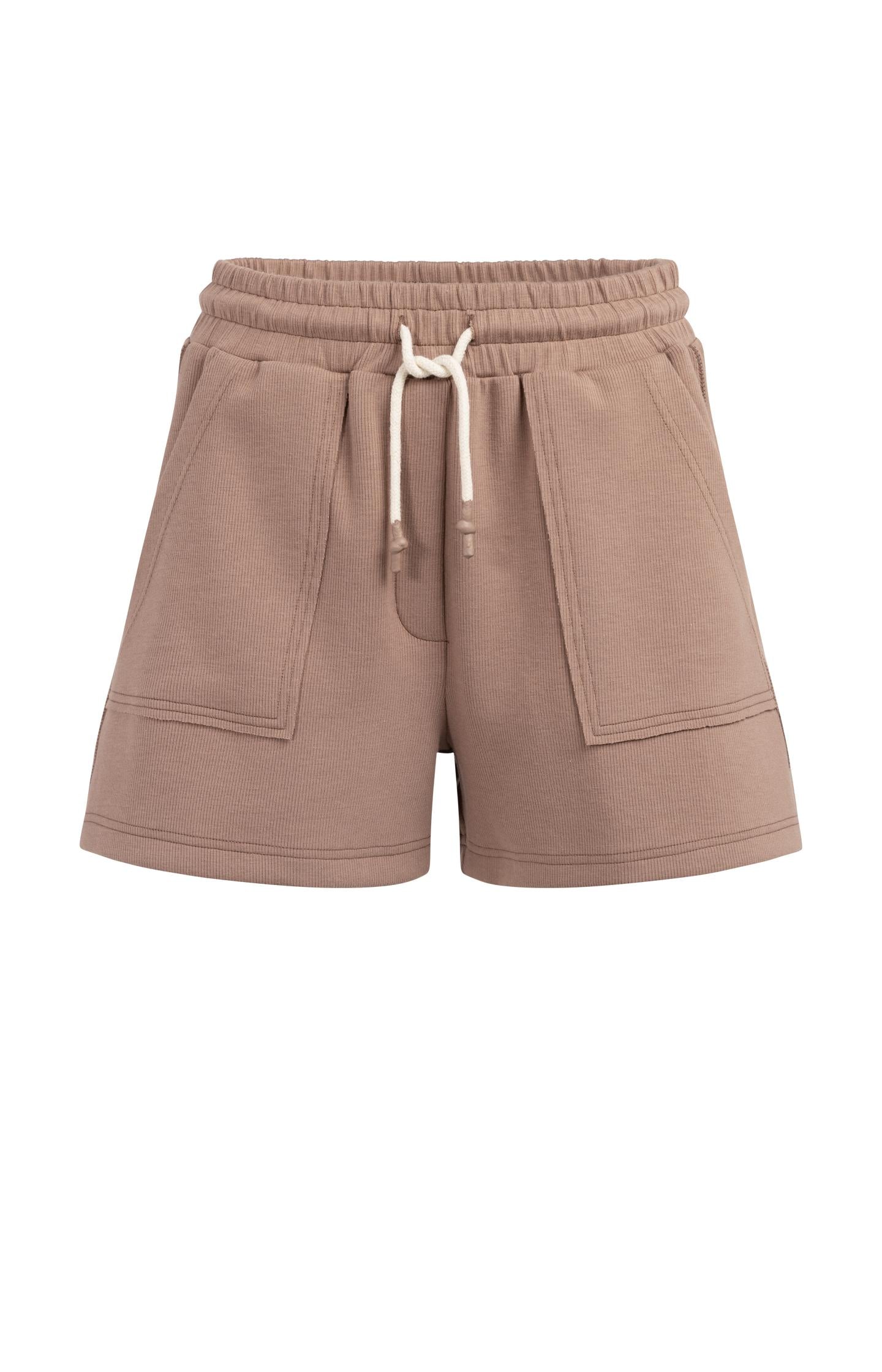 Jersey shorts with cargo pockets and elastic waist - Type: product