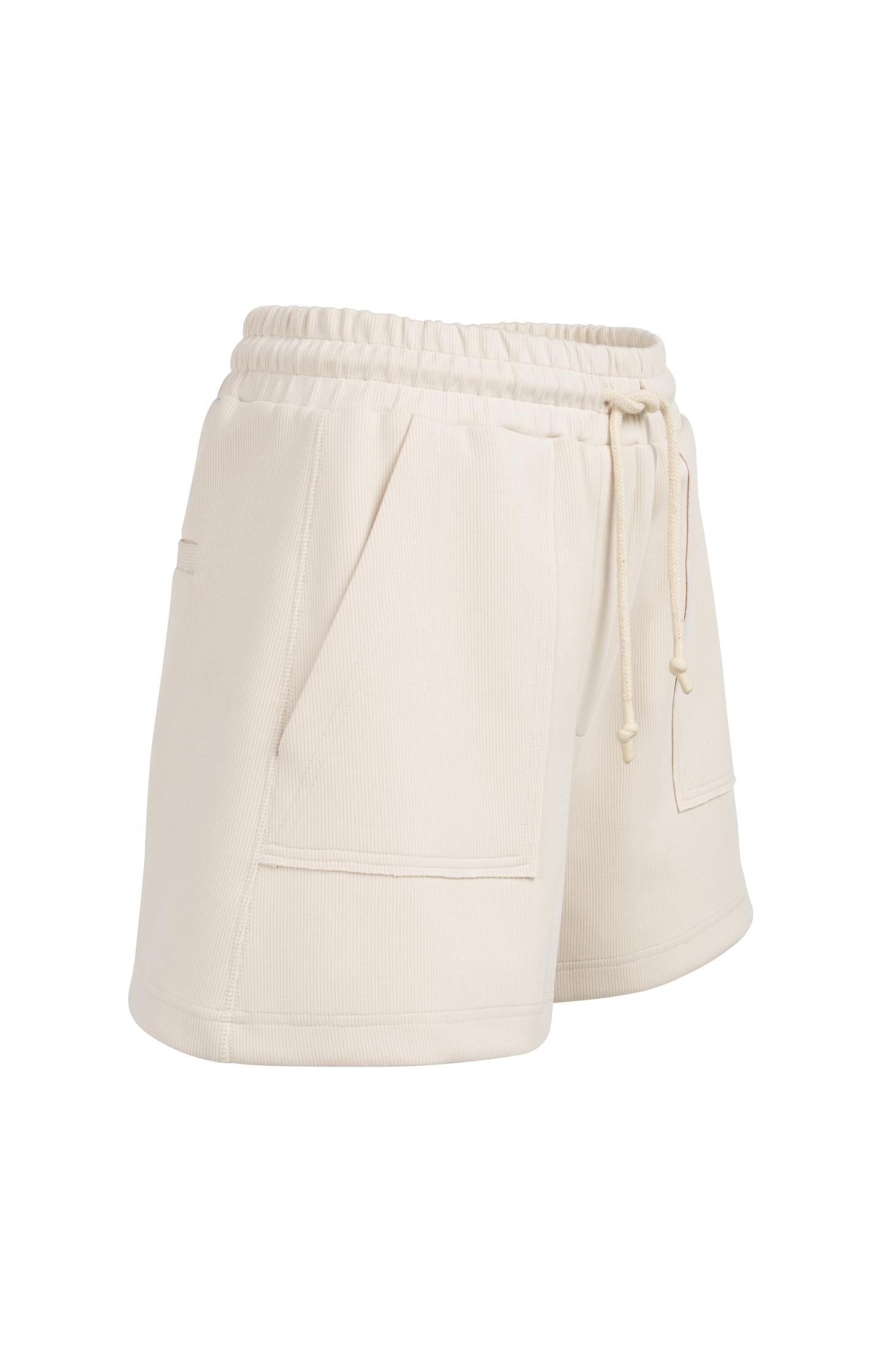 Jersey shorts with cargo pockets and elastic waist