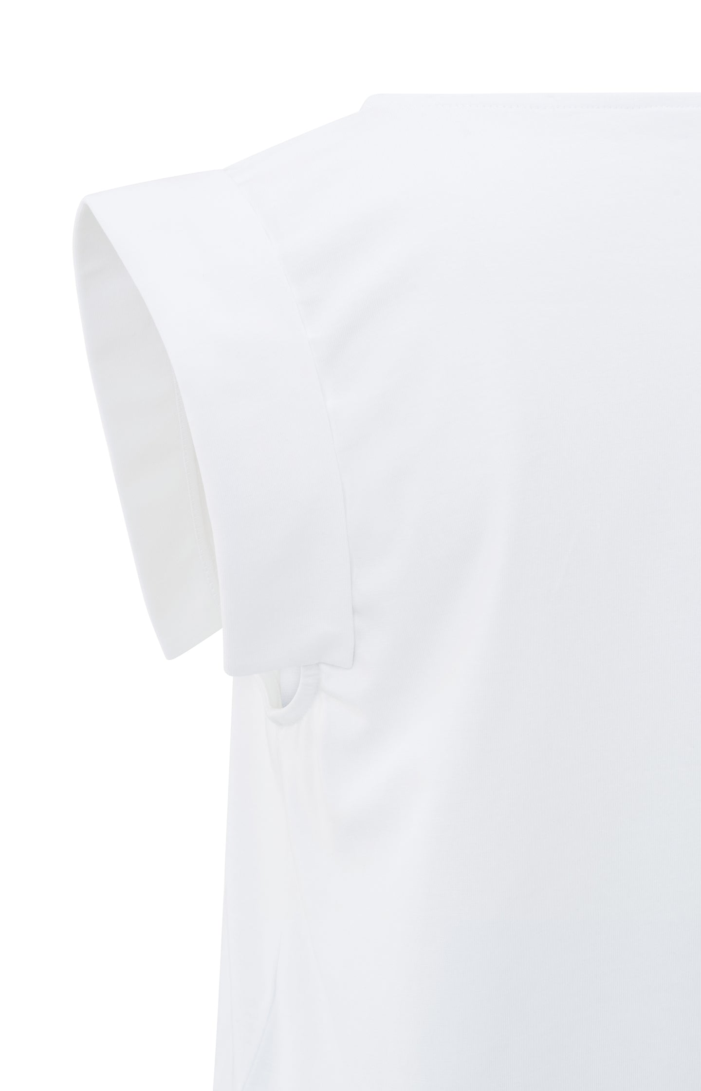 Jersey top with fixed turn-up sleeves