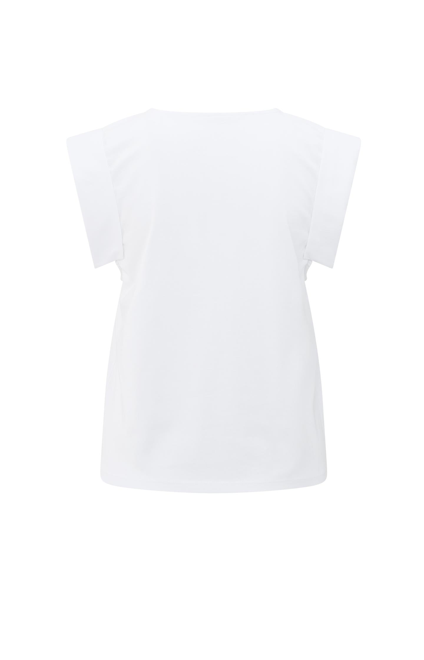 Jersey top with fixed turn-up sleeves
