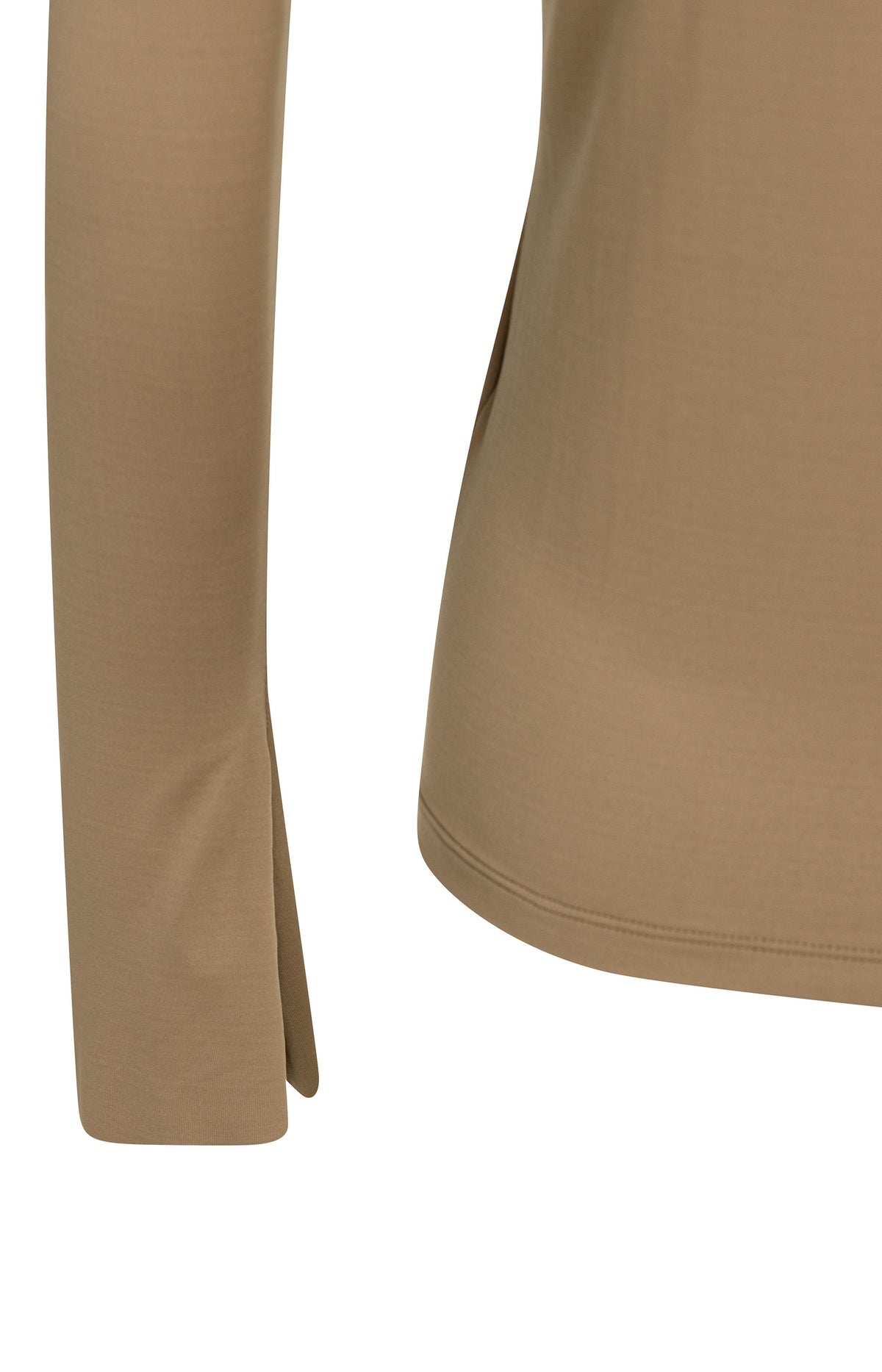 Jersey top with flared sleeves - Brown