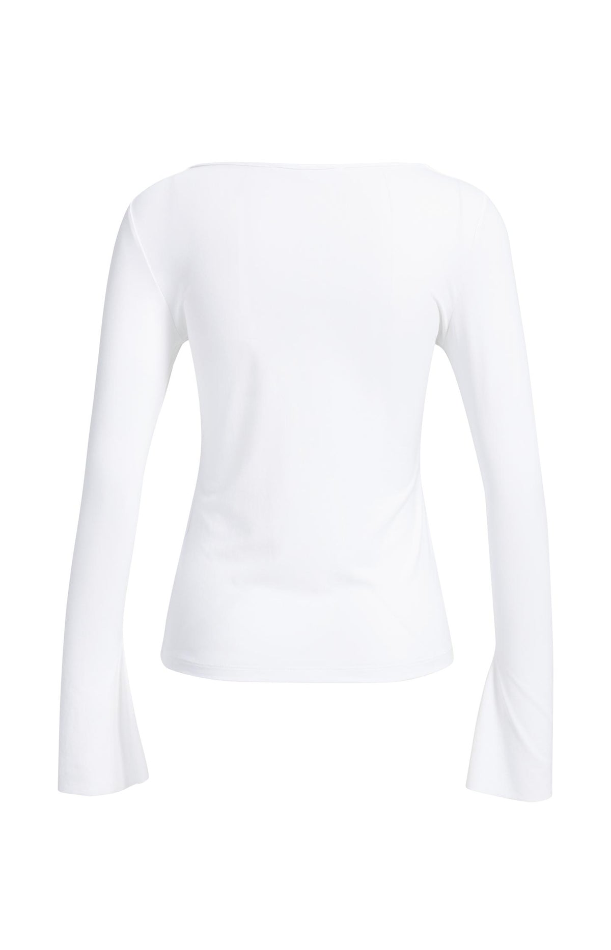 Jersey top with flared sleeves - White