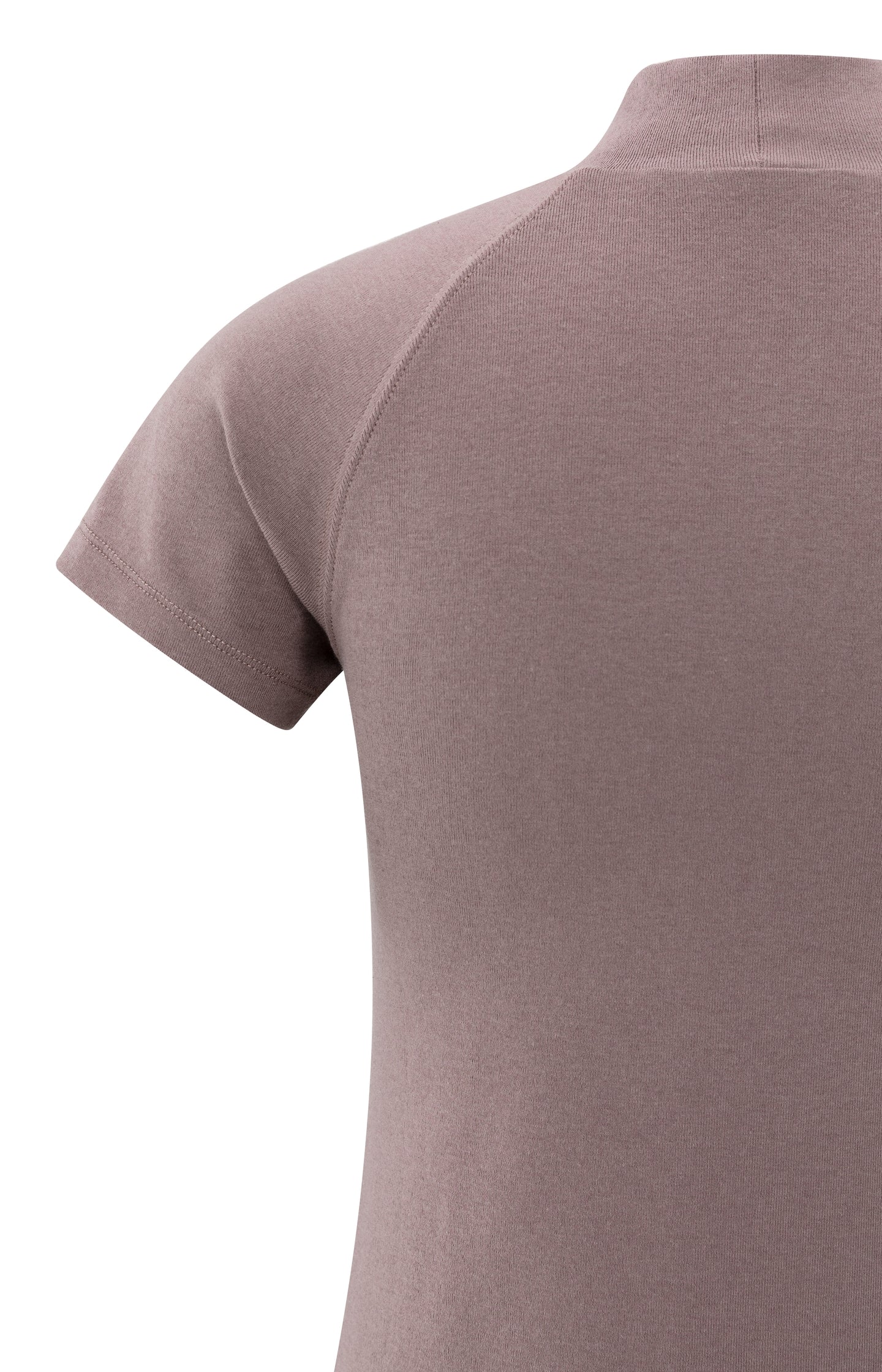 Jersey top with high neck and raglan sleeves