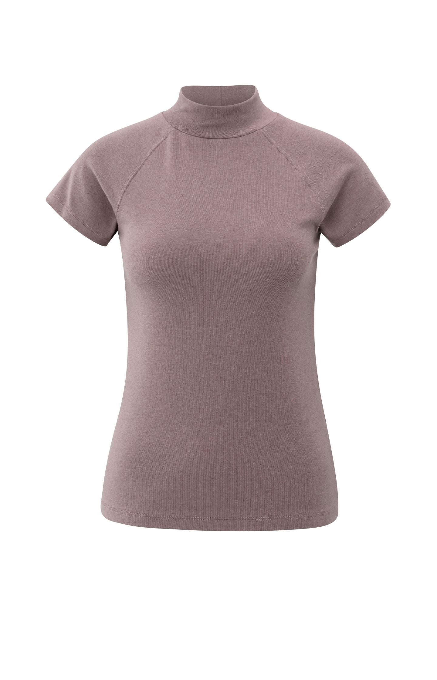 Jersey top with high neck and raglan sleeves - Type: product