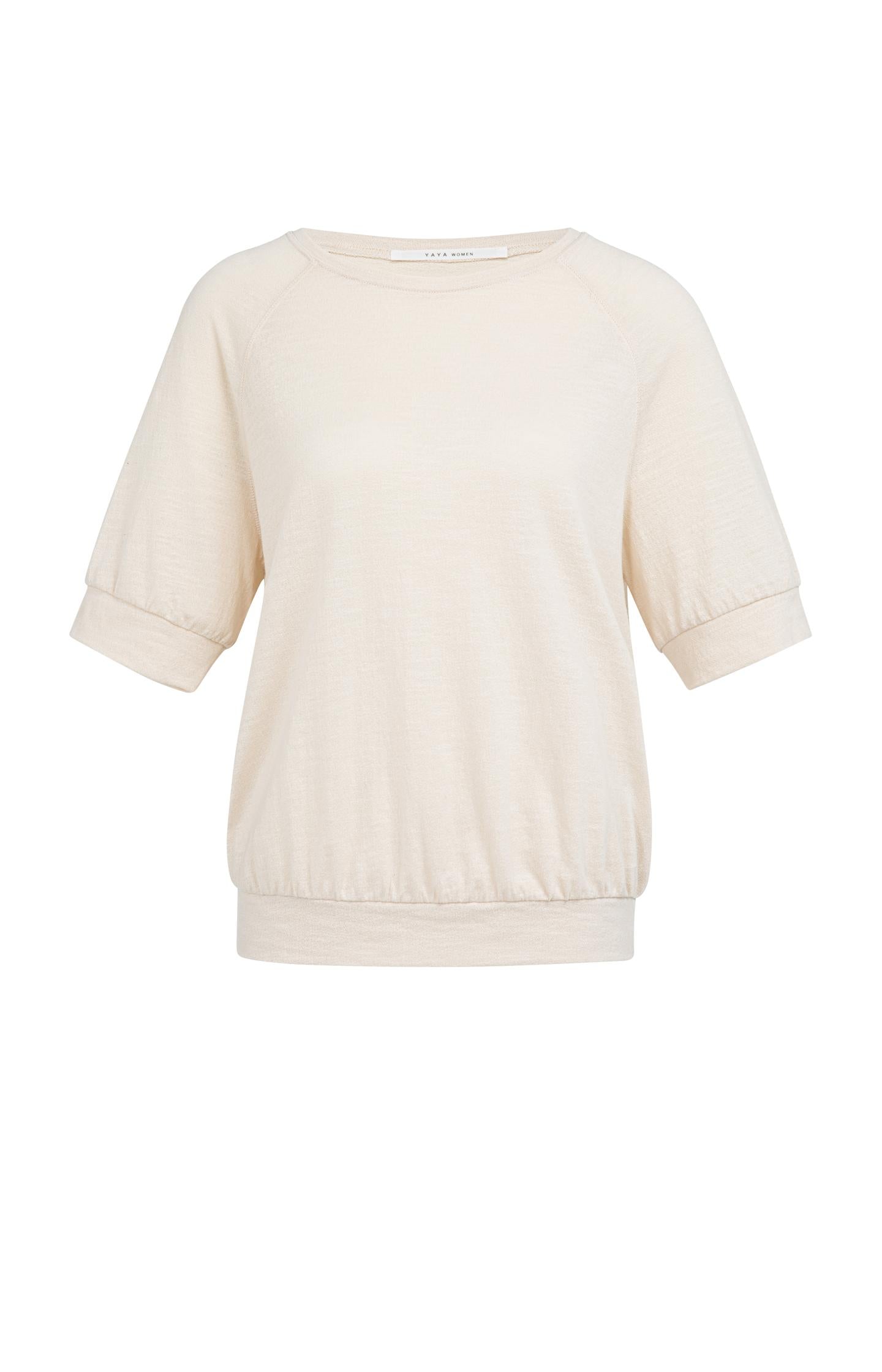 Jersey top with knitted texture - Type: product