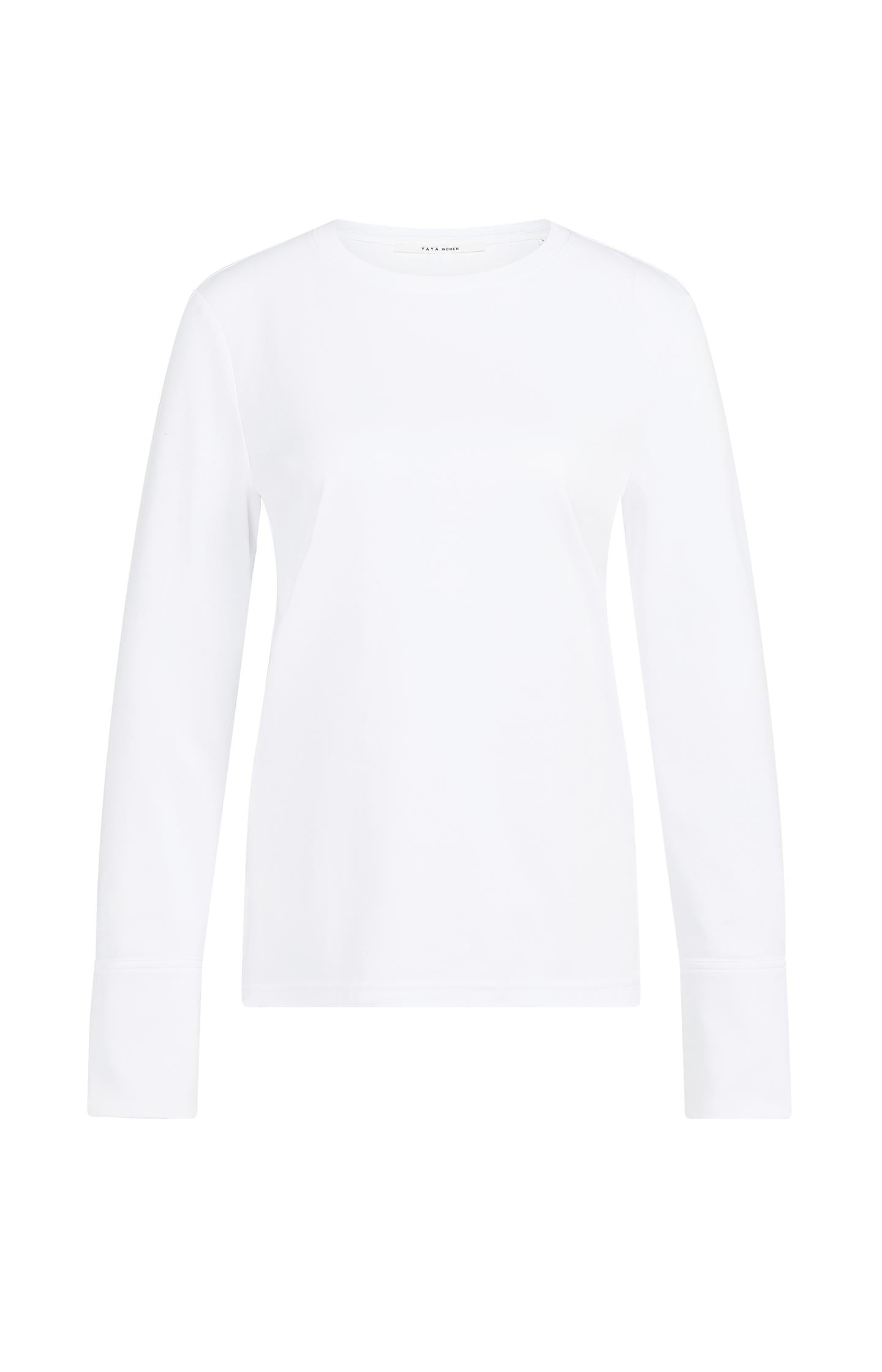 Jersey top with long sleeves and woven cuffs - Type: lookbook