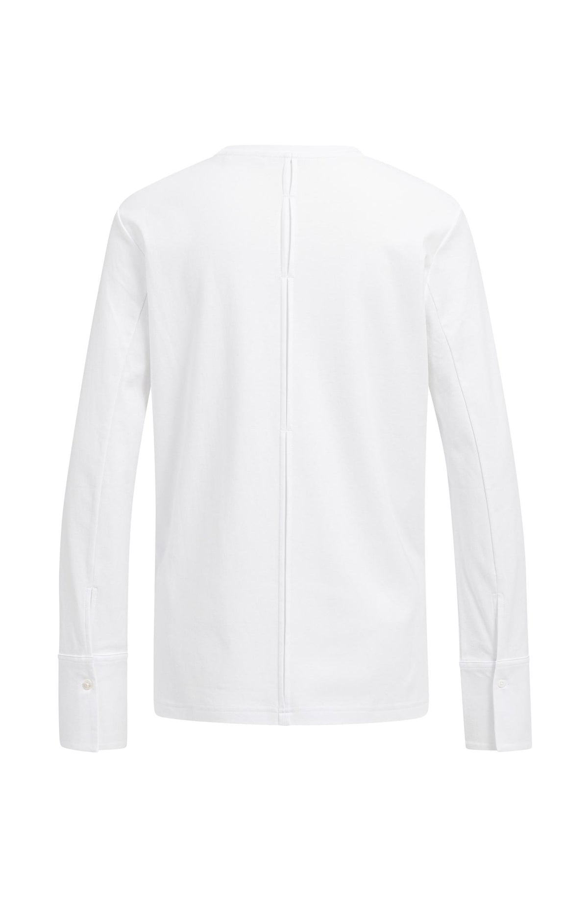 Jersey top with long sleeves and woven cuffs - Type: lookbook