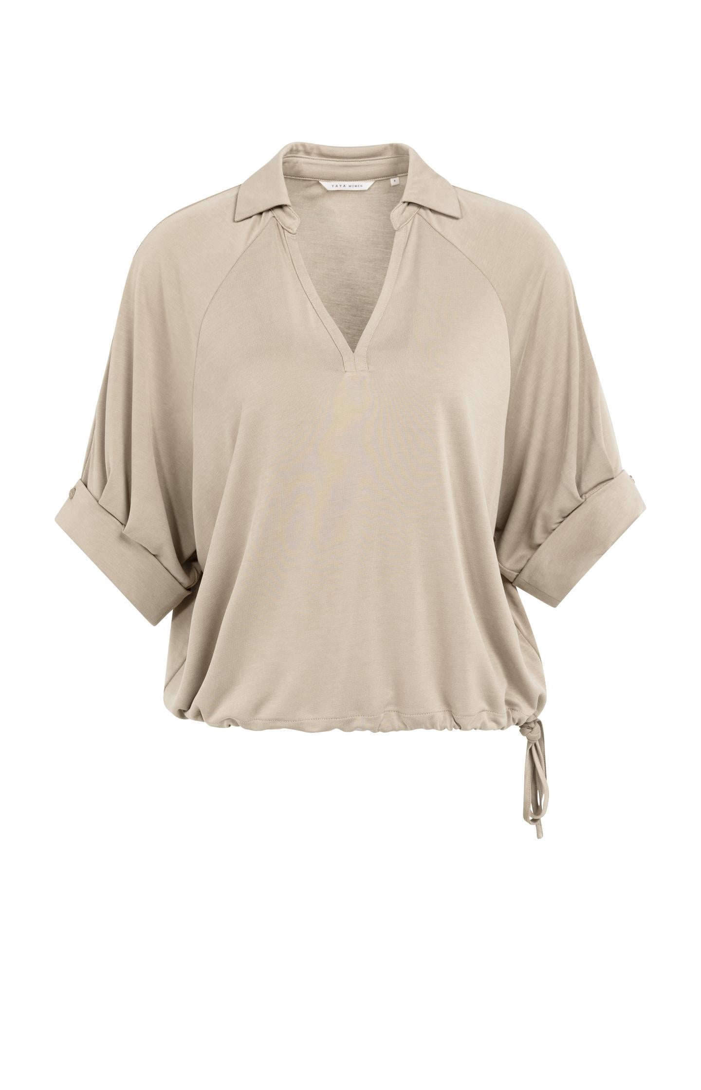 Jersey top with pleated sleeves - Type: product