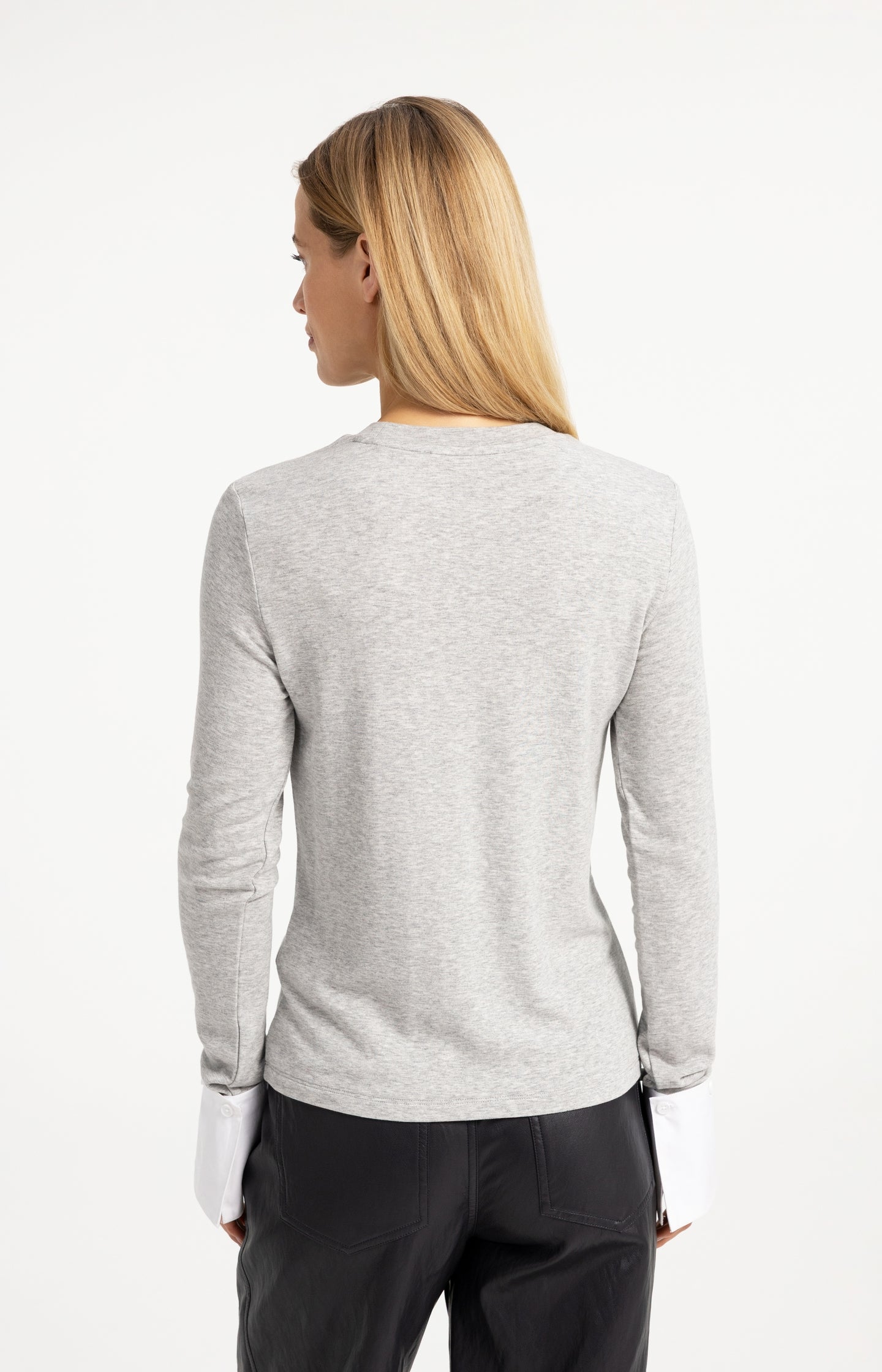 Jersey top with removable cuffs