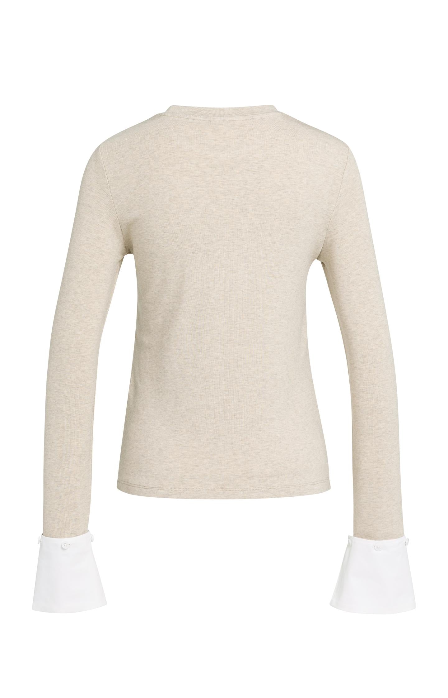 Jersey top with removable cuffs