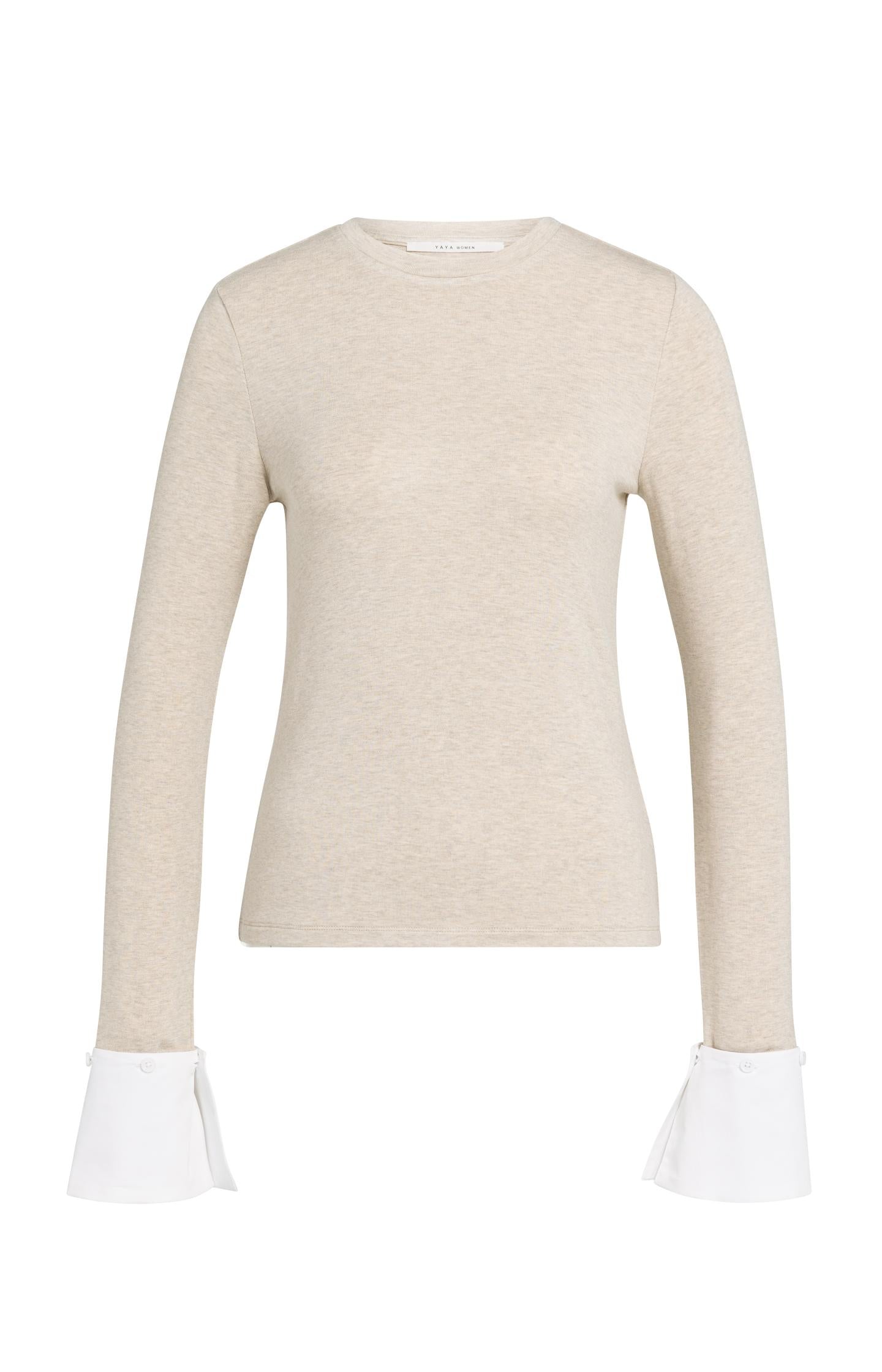 Jersey top with removable cuffs