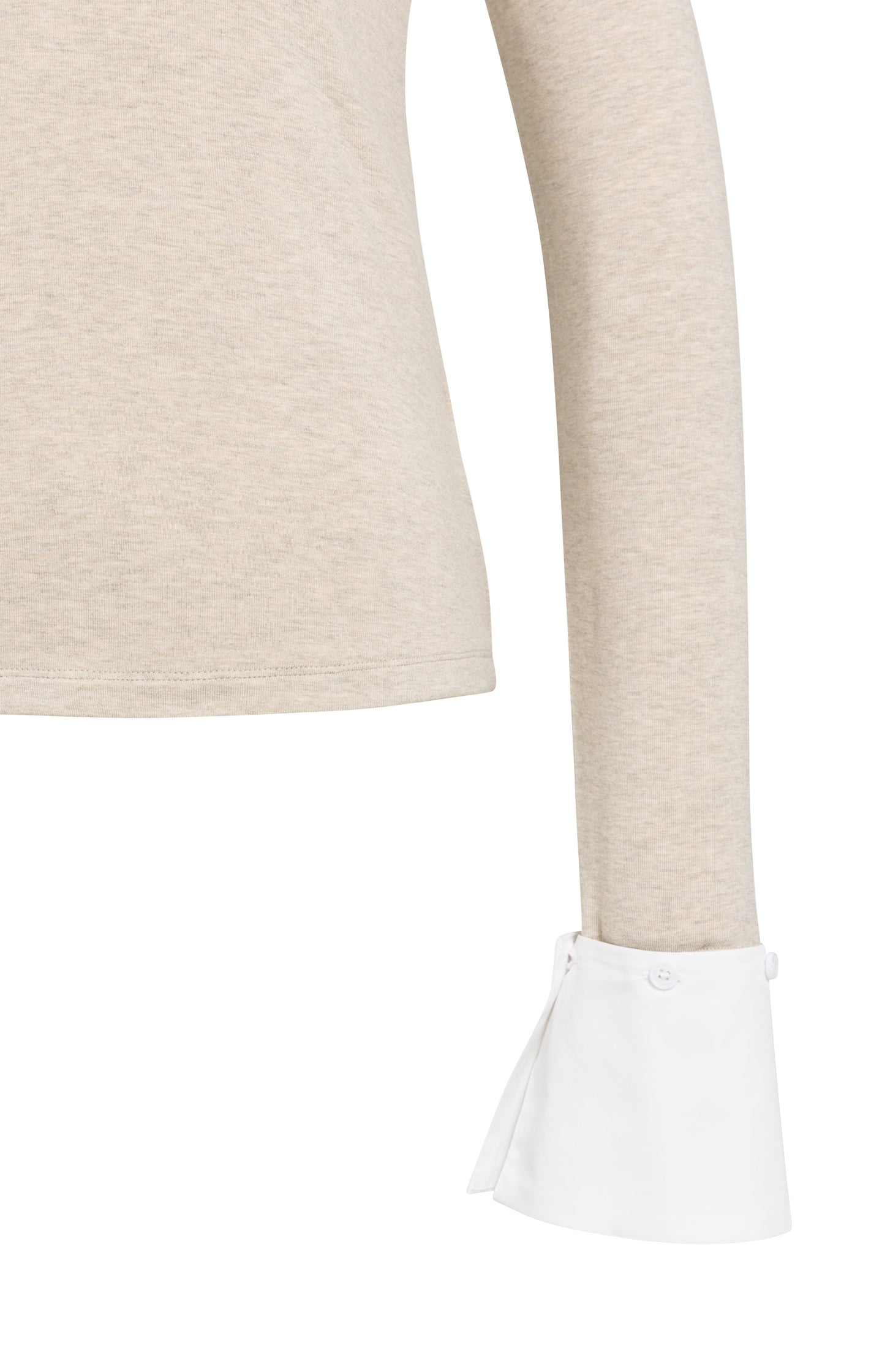 Jersey top with removable cuffs