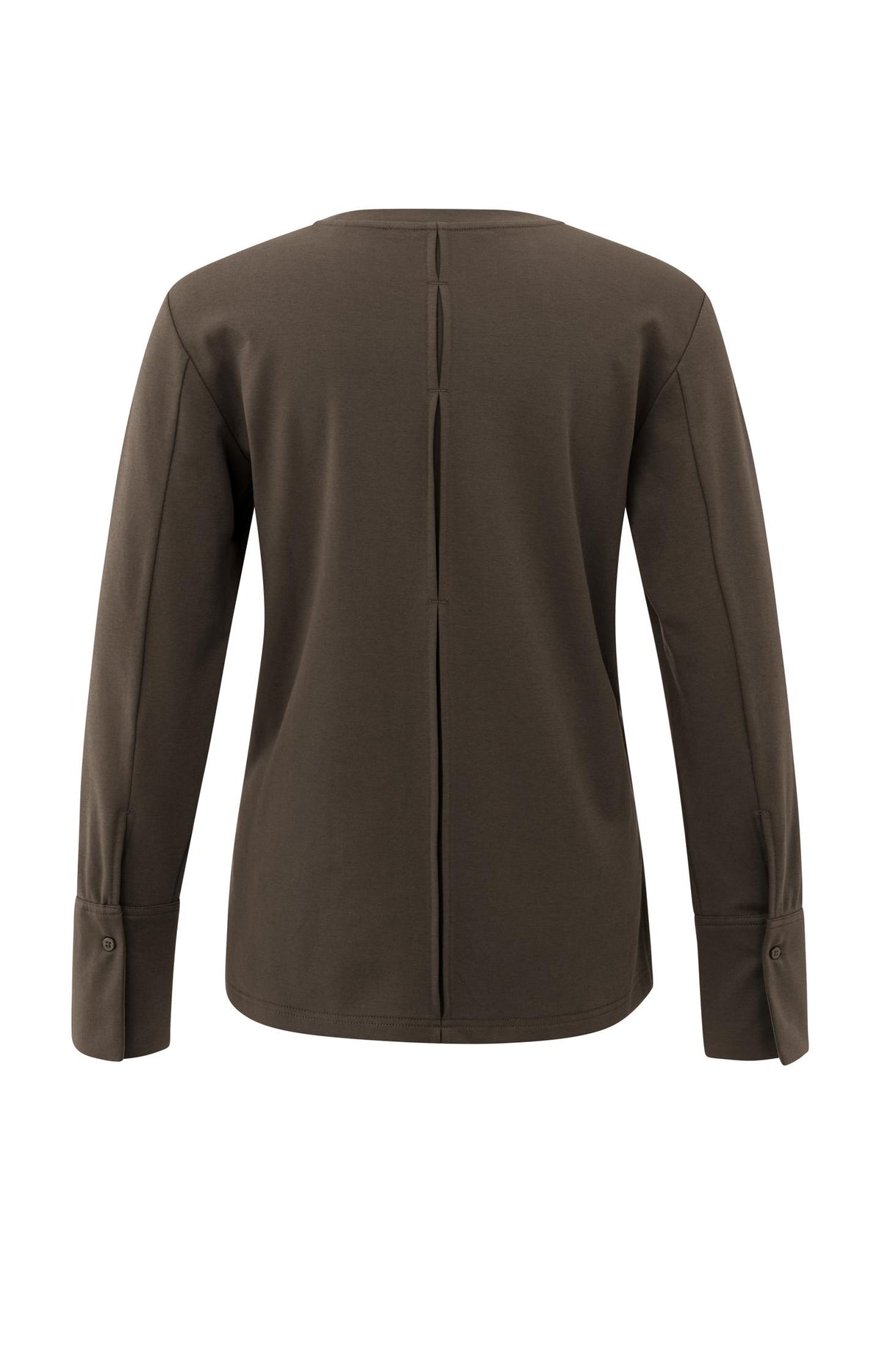 Jersey top with woven cuffs and long sleeves - Type: product