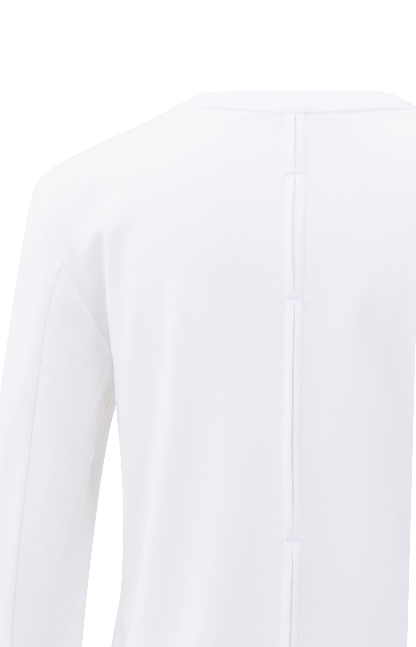 Jersey top with woven cuffs and slit detail