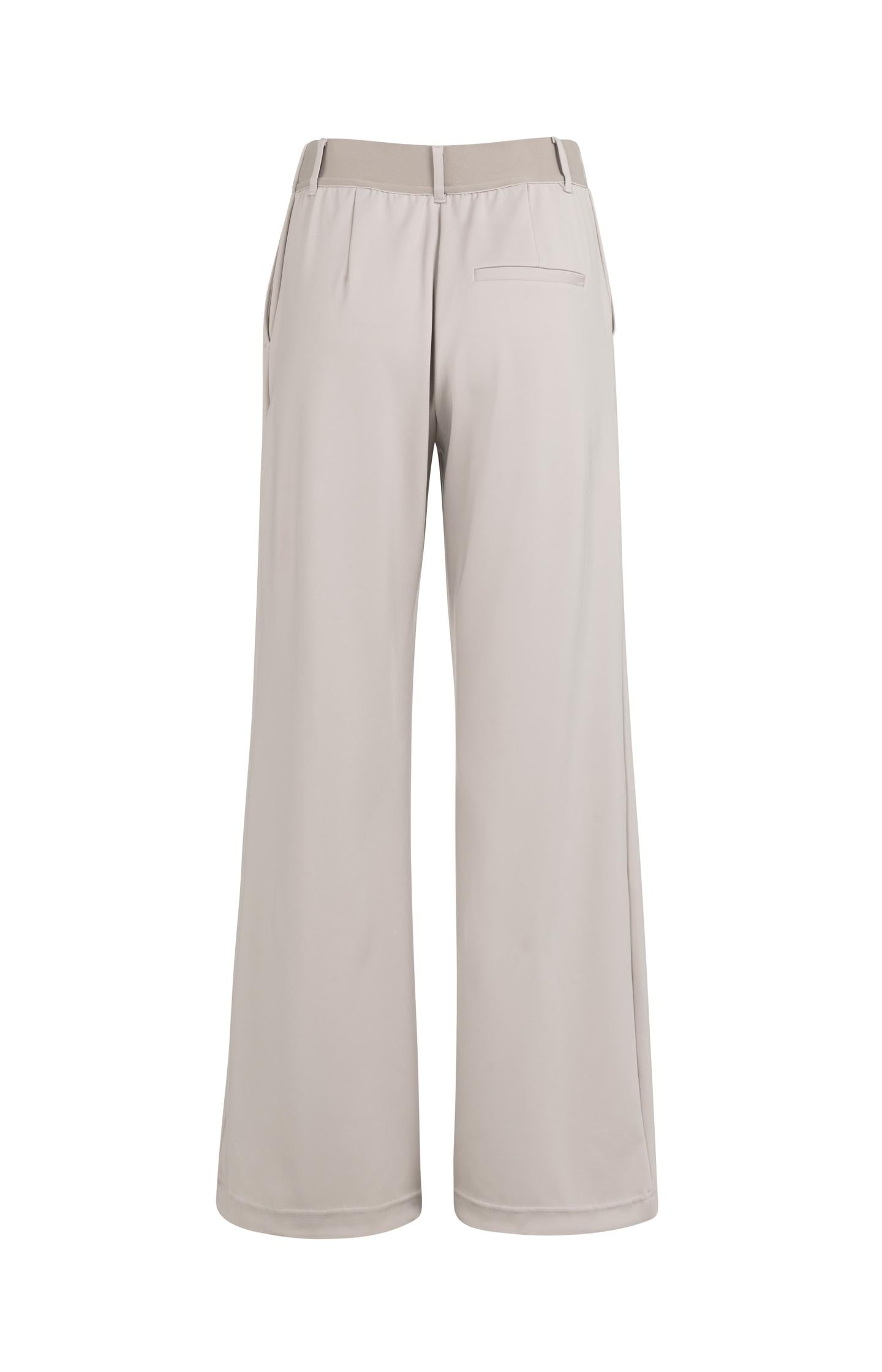 Jersey trousers with elastic waistband and wide legs