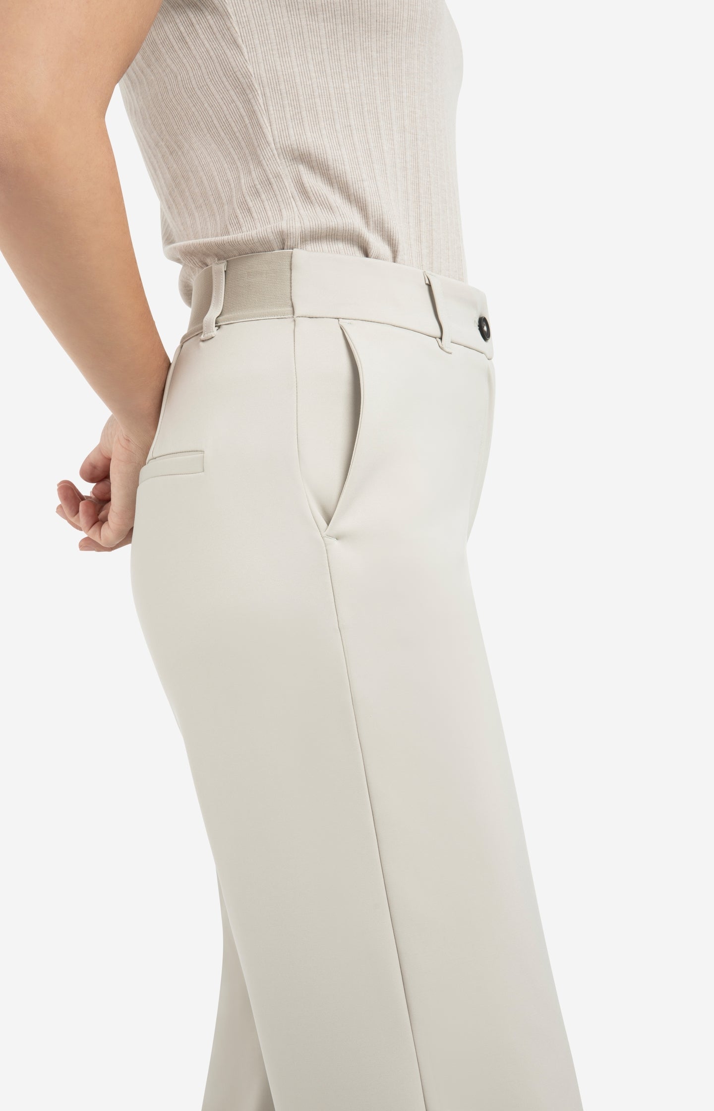 Jersey trousers with elastic waistband and wide legs