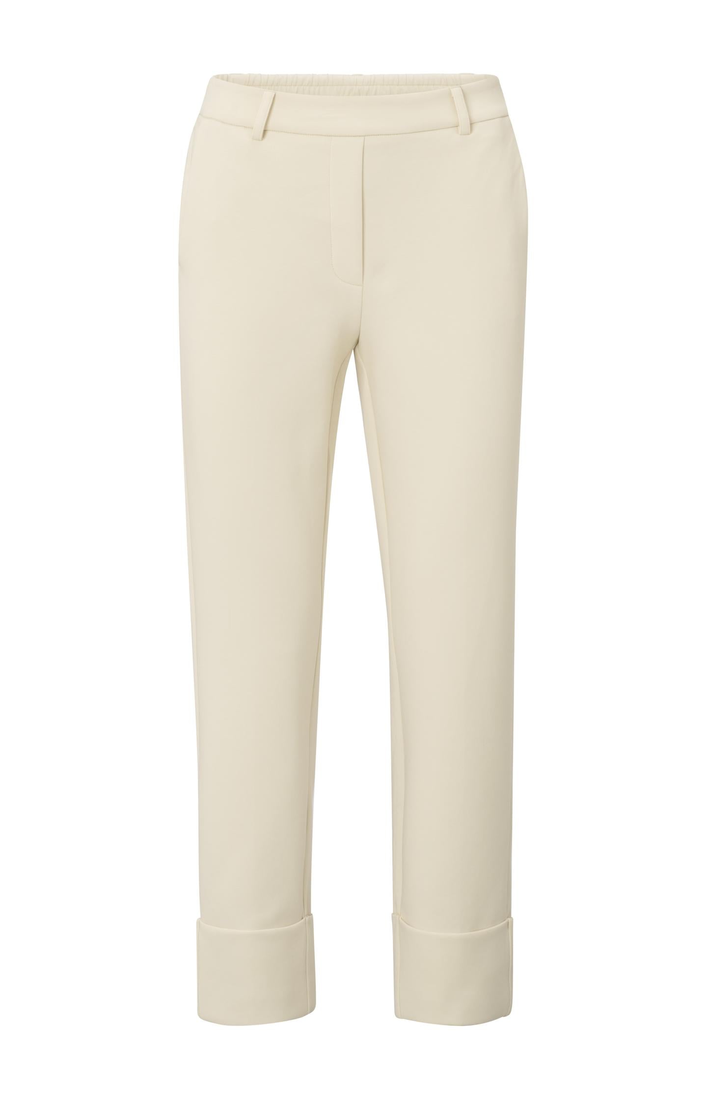 Jersey trousers with fixed turned-up hem - Type: product