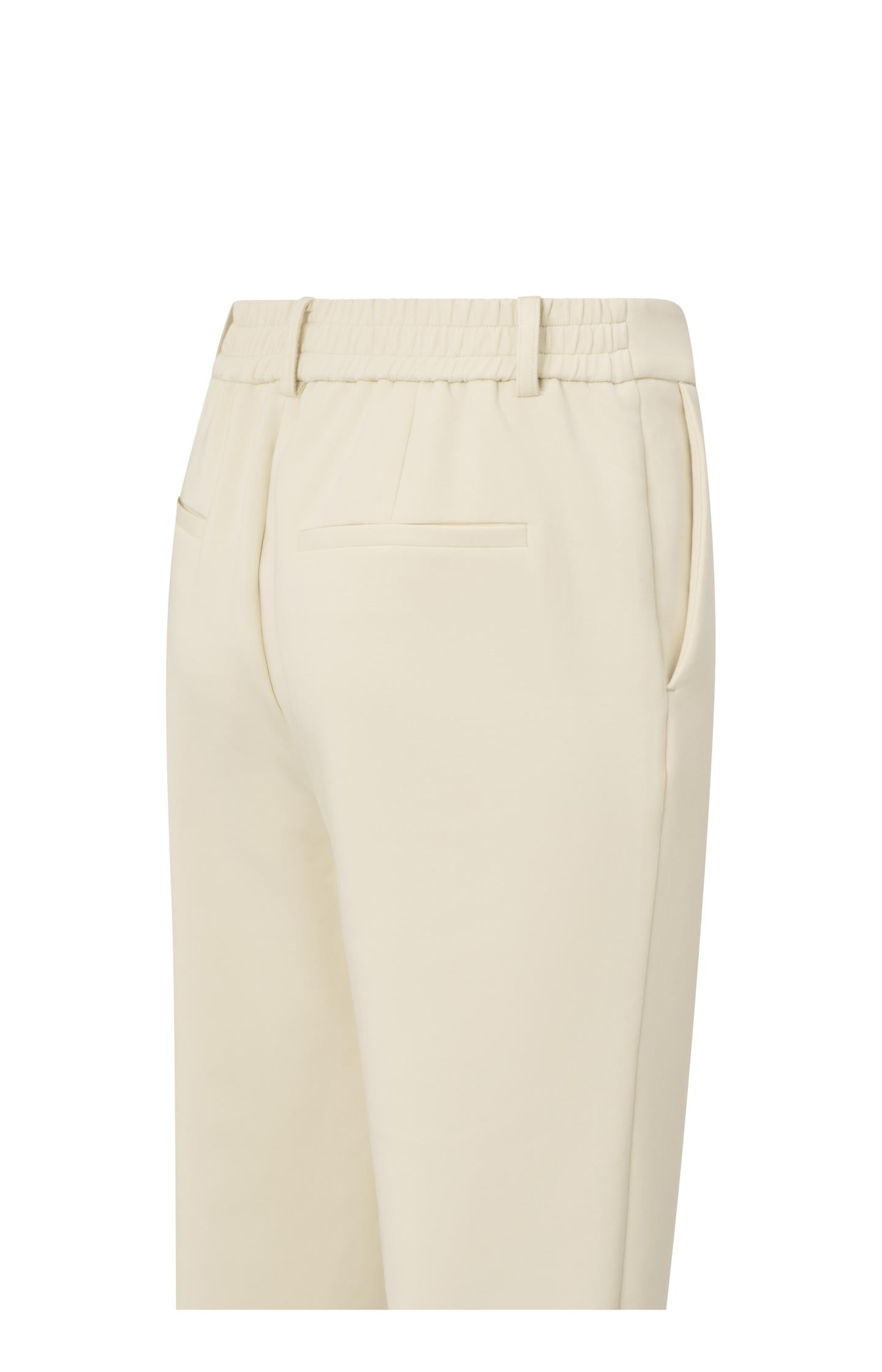 Jersey trousers with fixed turned-up hem