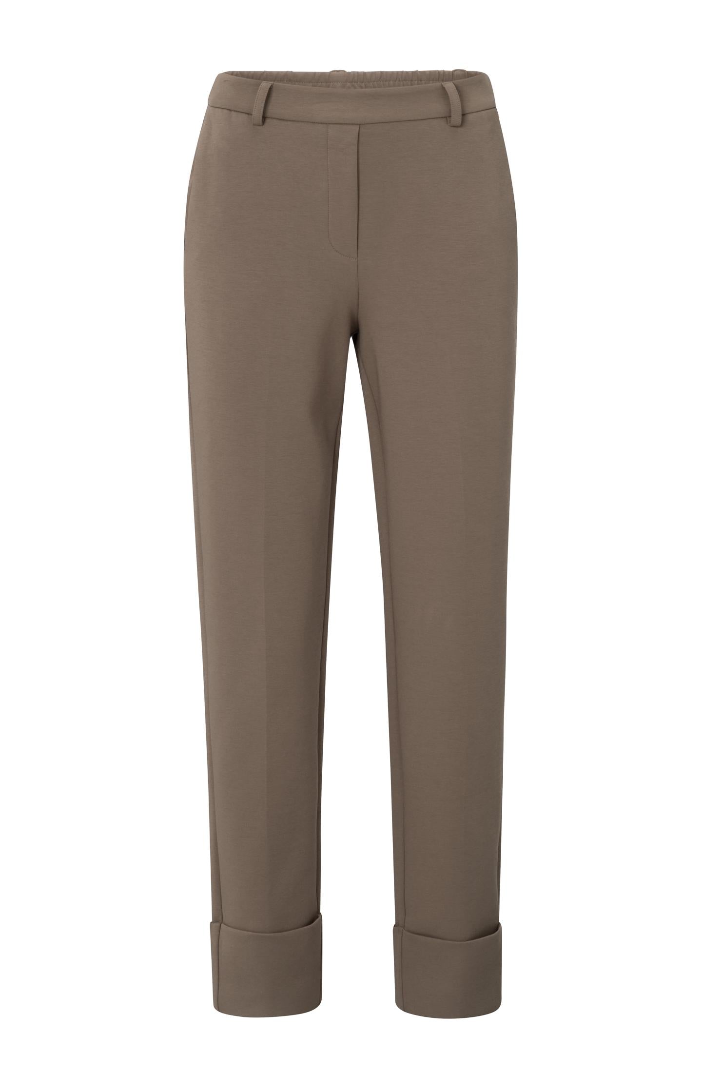 Jersey trousers with fixed turned-up hem - Type: product
