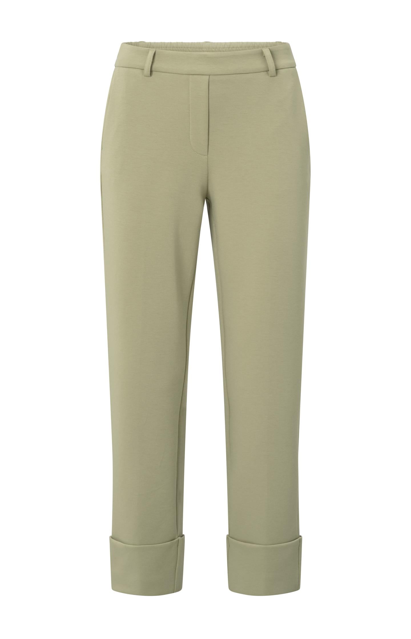 Jersey trousers with fixed turned-up hem - Type: product