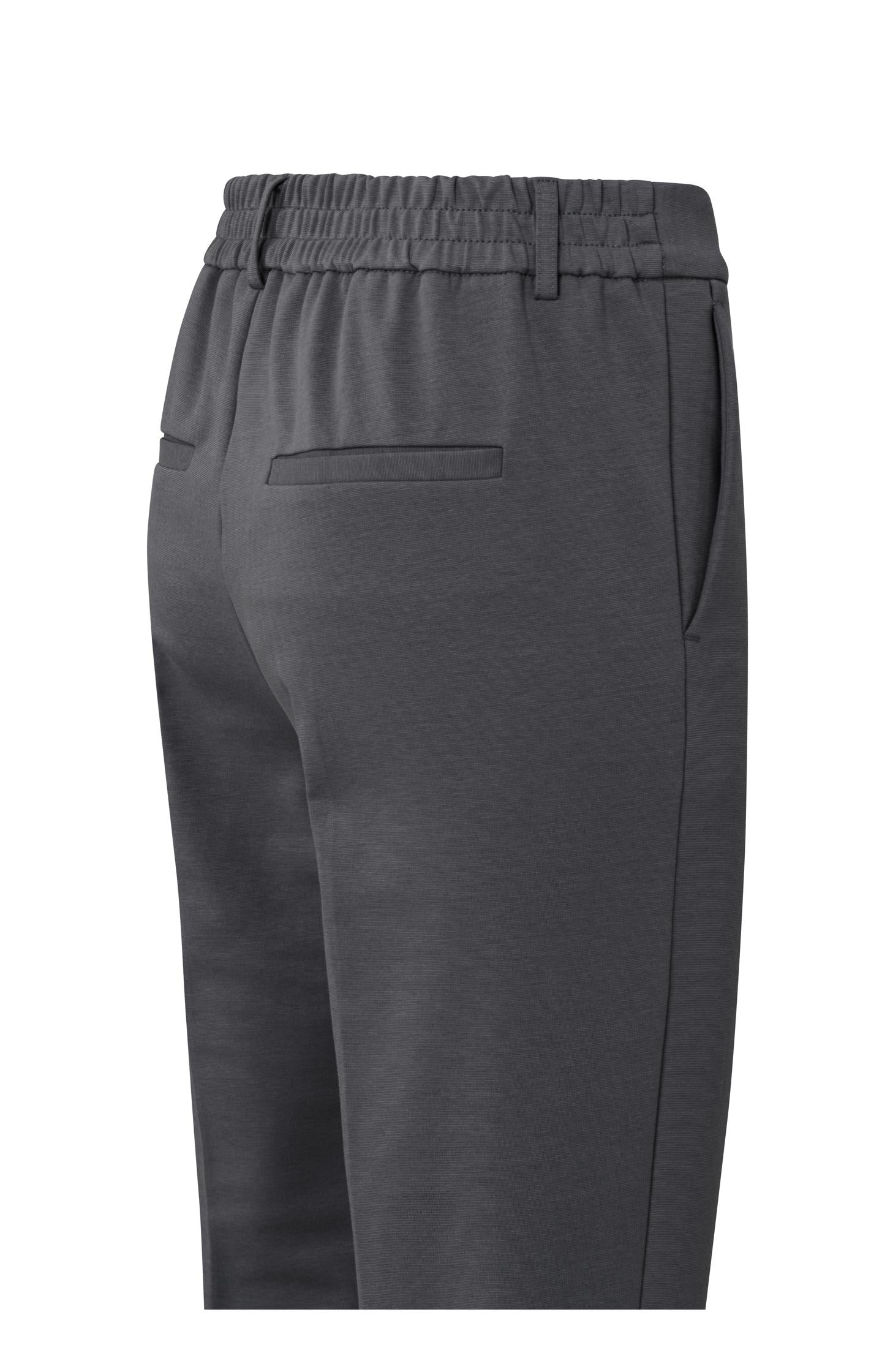 Jersey trousers with straight legs and elastic waistband