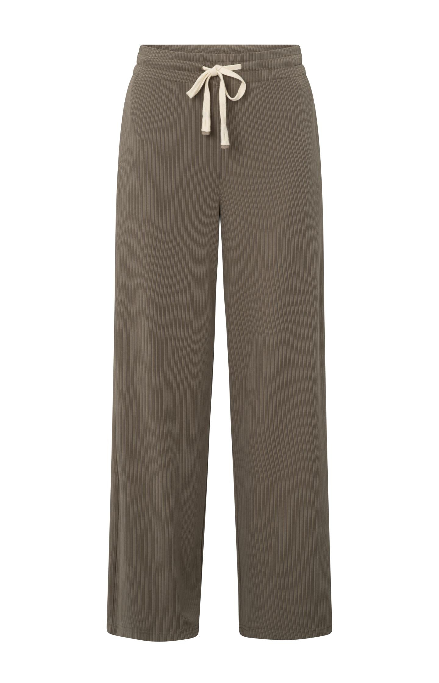 Jersey trousers with subtle ribbed texture and wide legs - Type: product