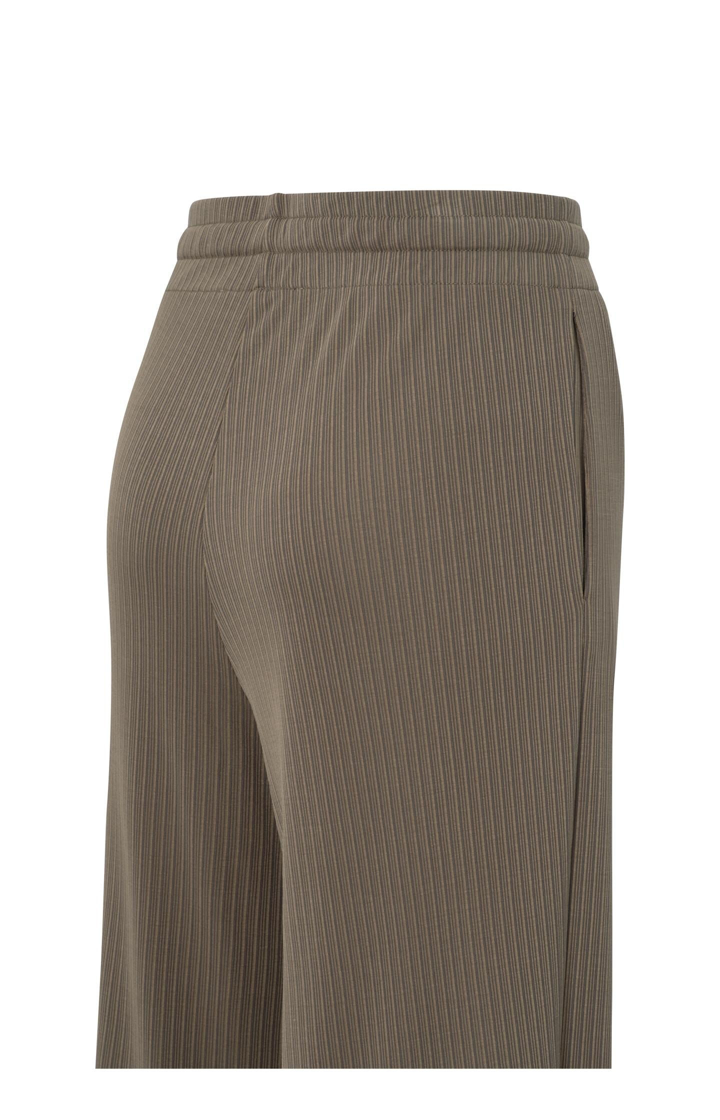 Jersey trousers with subtle ribbed texture and wide legs