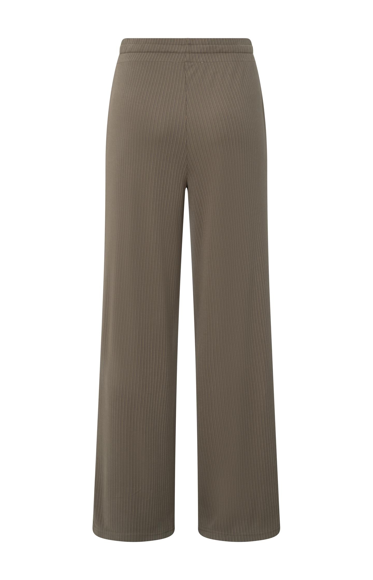 Jersey trousers with subtle ribbed texture and wide legs