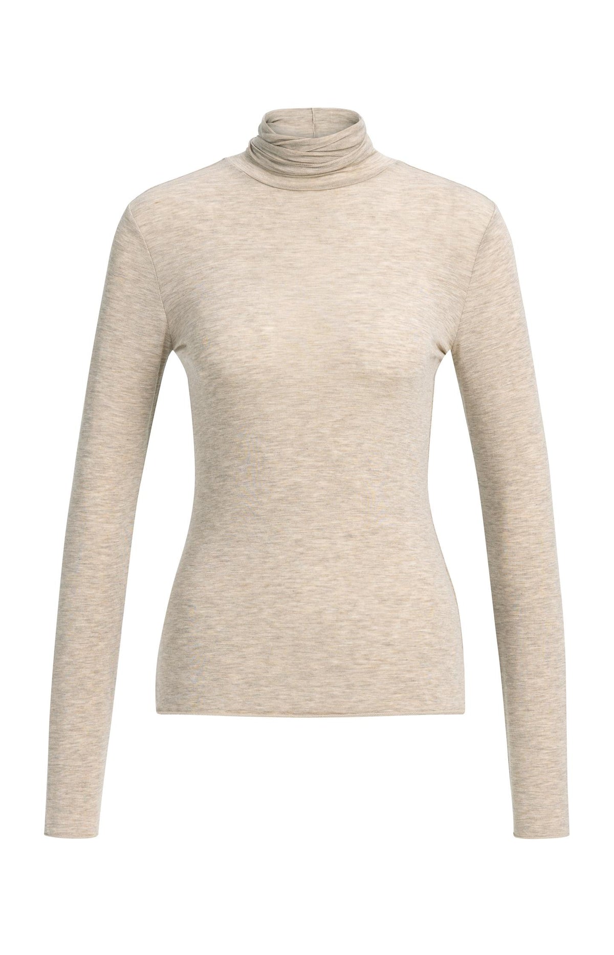 Jersey turtleneck top with long sleeves - Type: product
