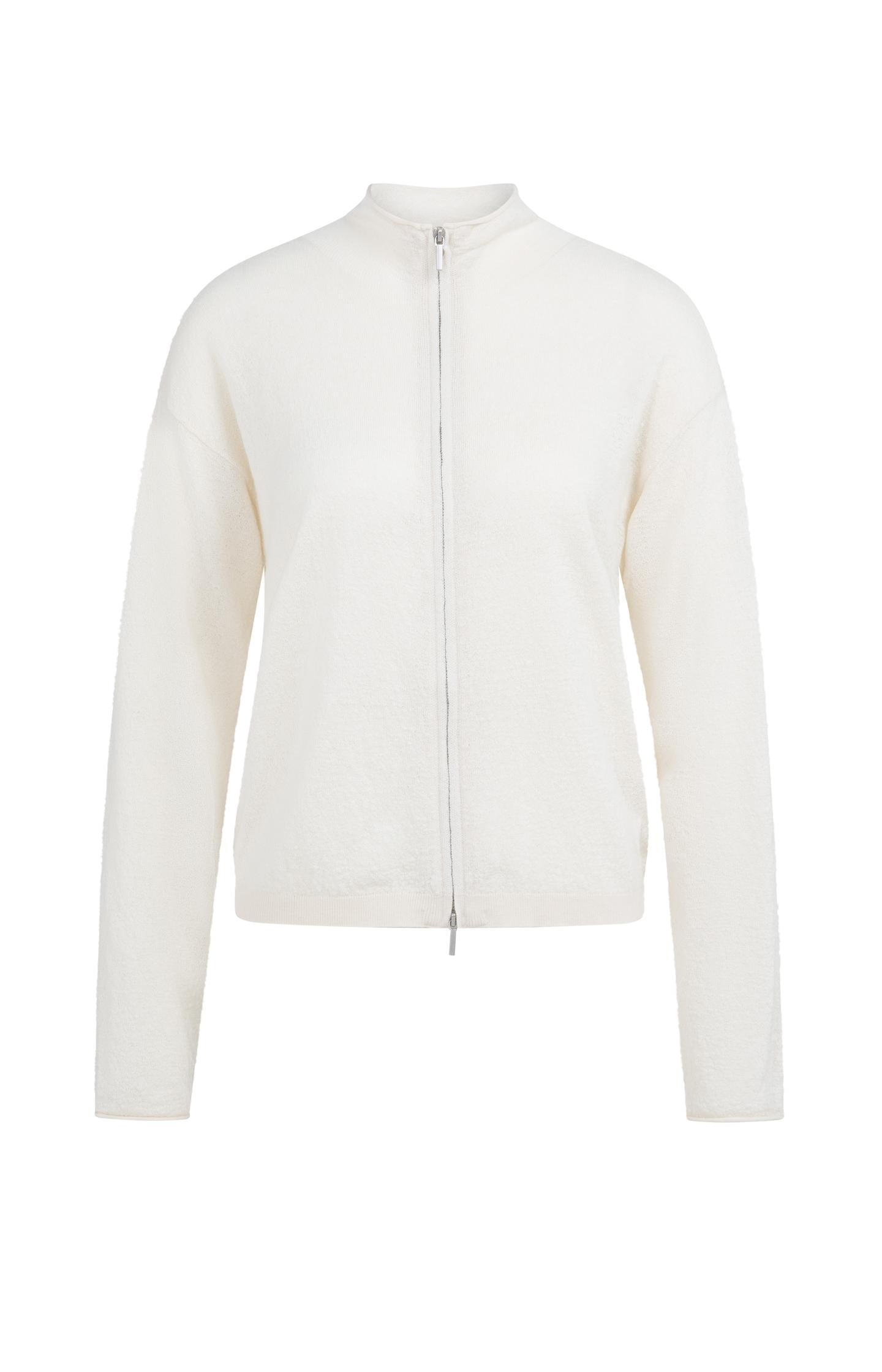 Knitted cardigan with high neck and zipper - Type: product