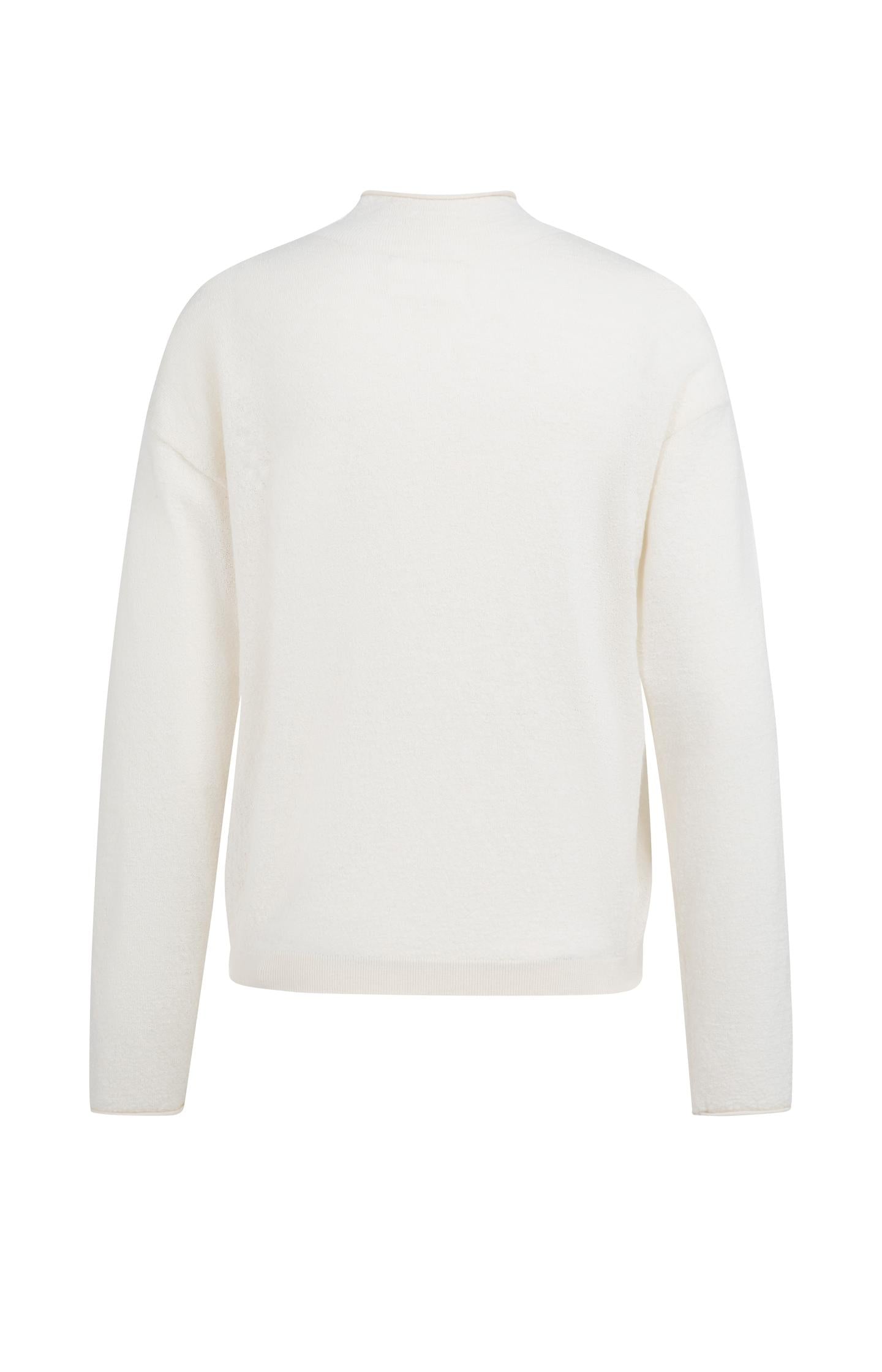 Knitted cardigan with high neck and zipper