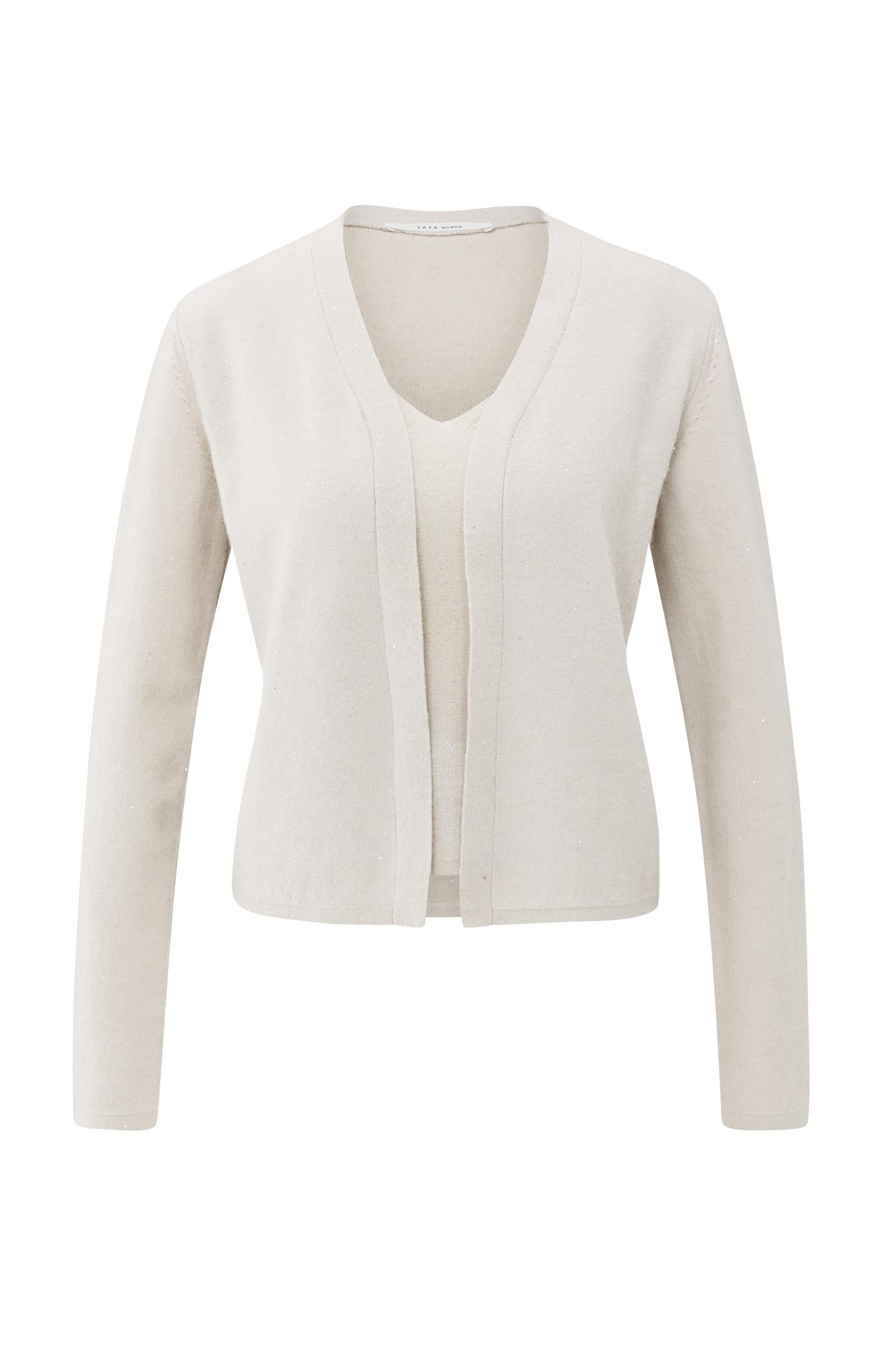 Knitted cardigan with matching spencer with subtle sequins - Type: product