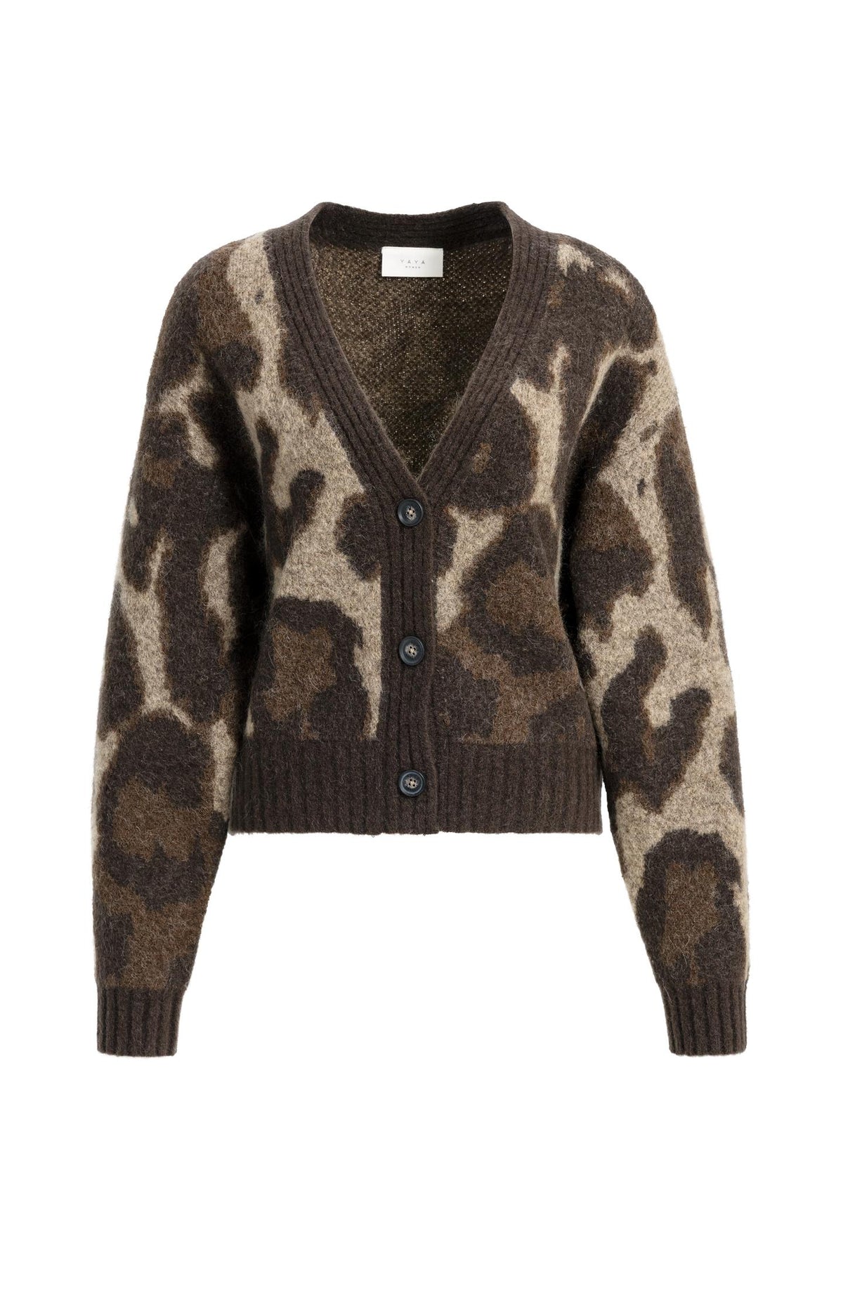 Knitted cardigan with pattern and batwing sleeves - Grey