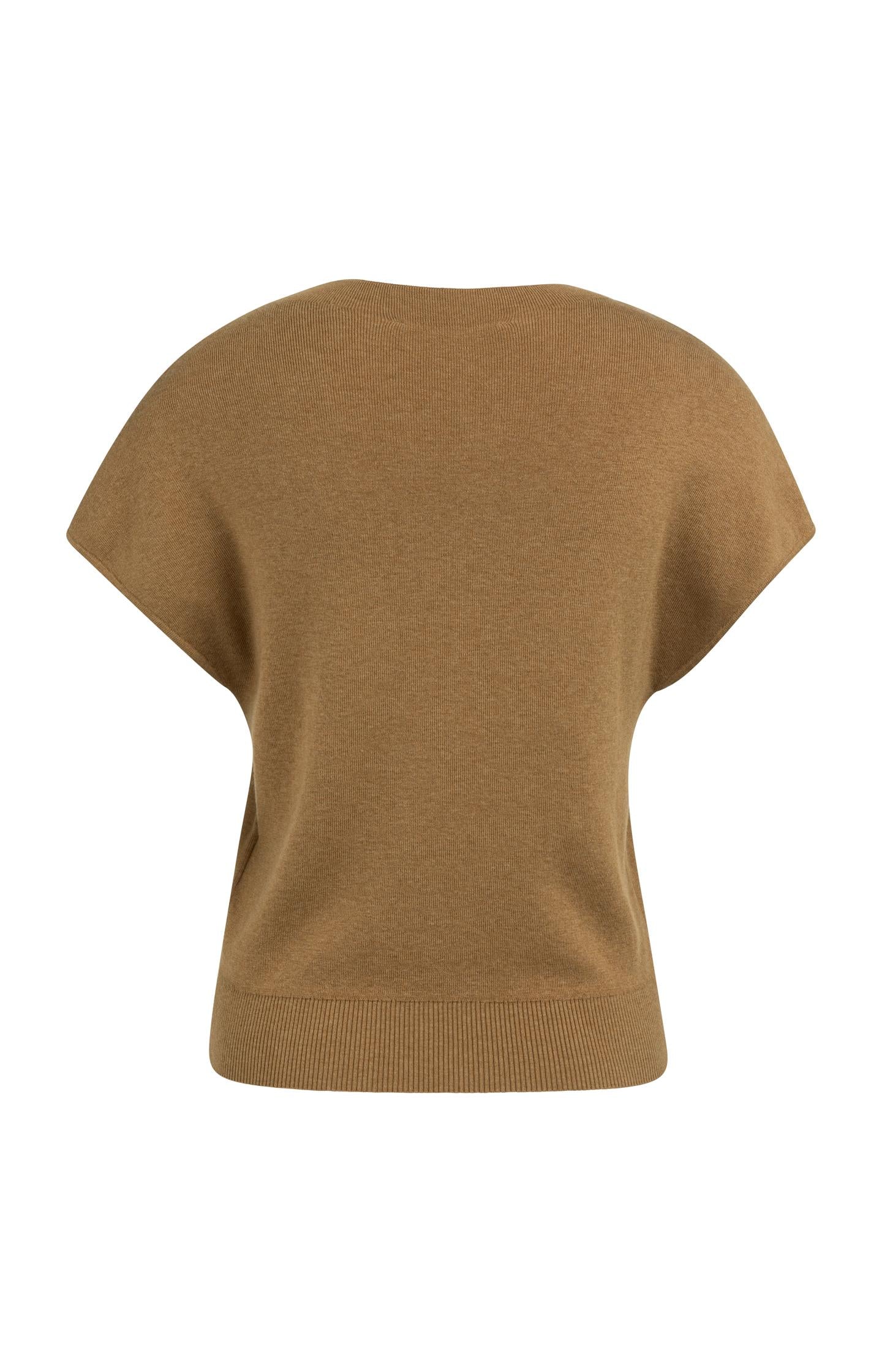 Knitted cardigan with short sleeves and front buttons - Type: lookbook