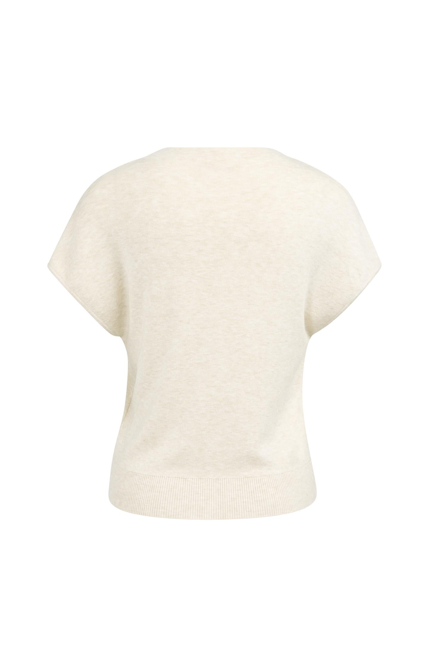 Knitted cardigan with short sleeves and front buttons - Type: lookbook