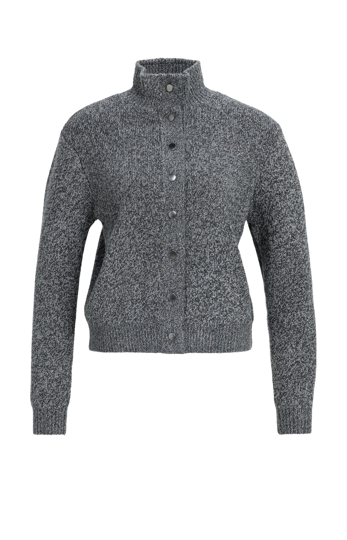 Knitted cardigan with snap buttons - Dark Anthracite Melange