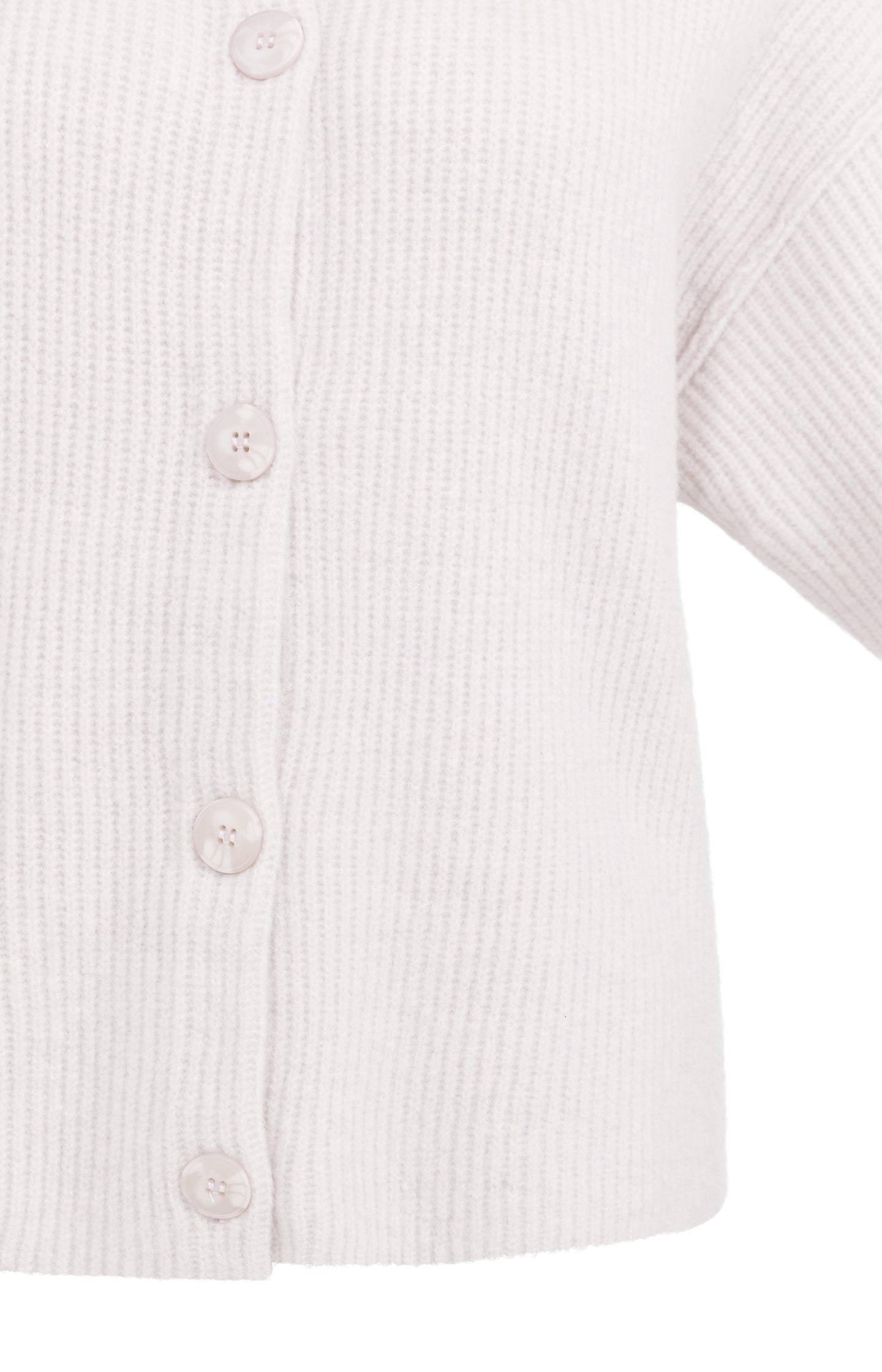 Knitted cardigan with wide short sleeves and buttons