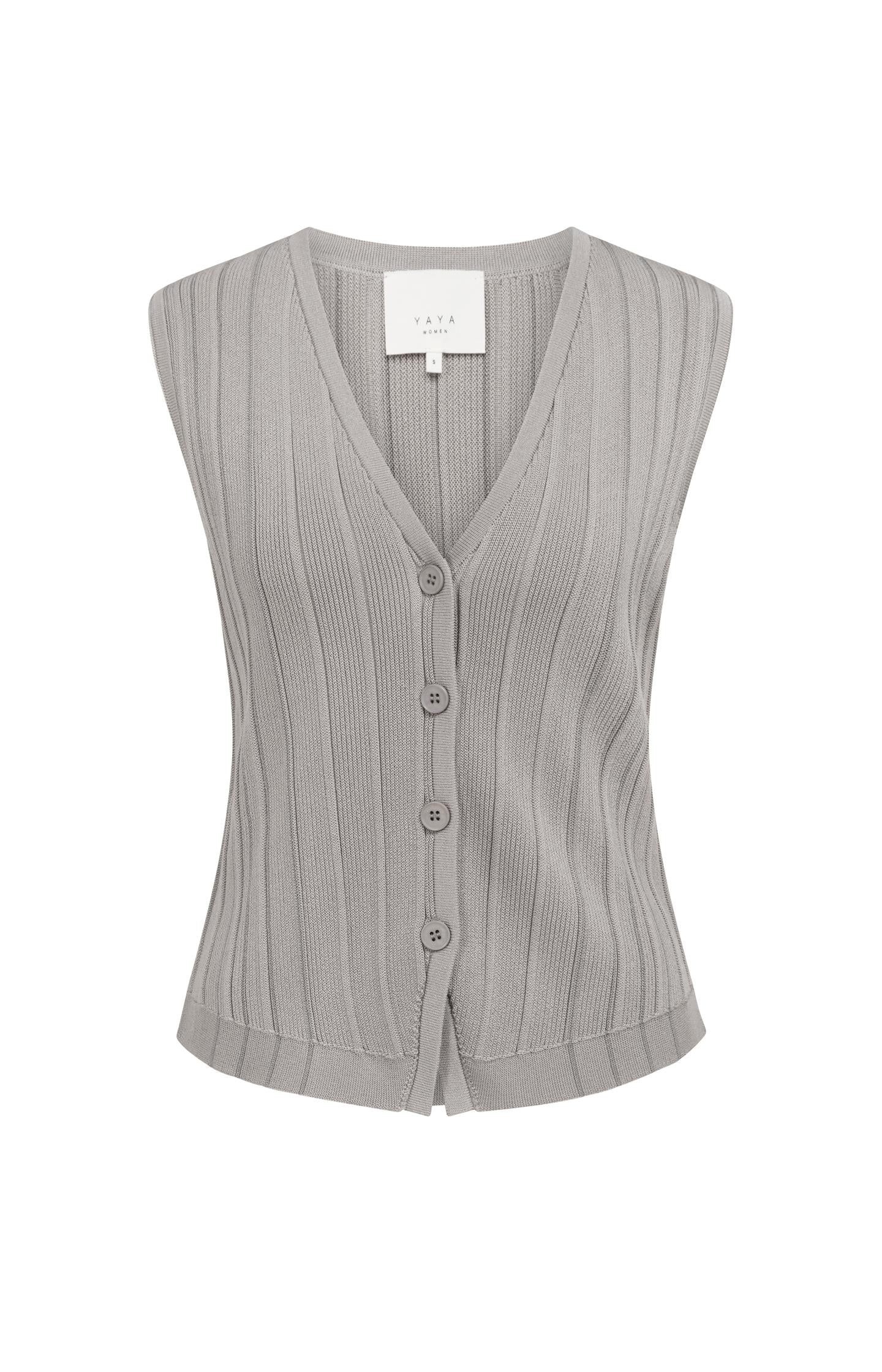 Knitted gilet with V-neck and stripe design