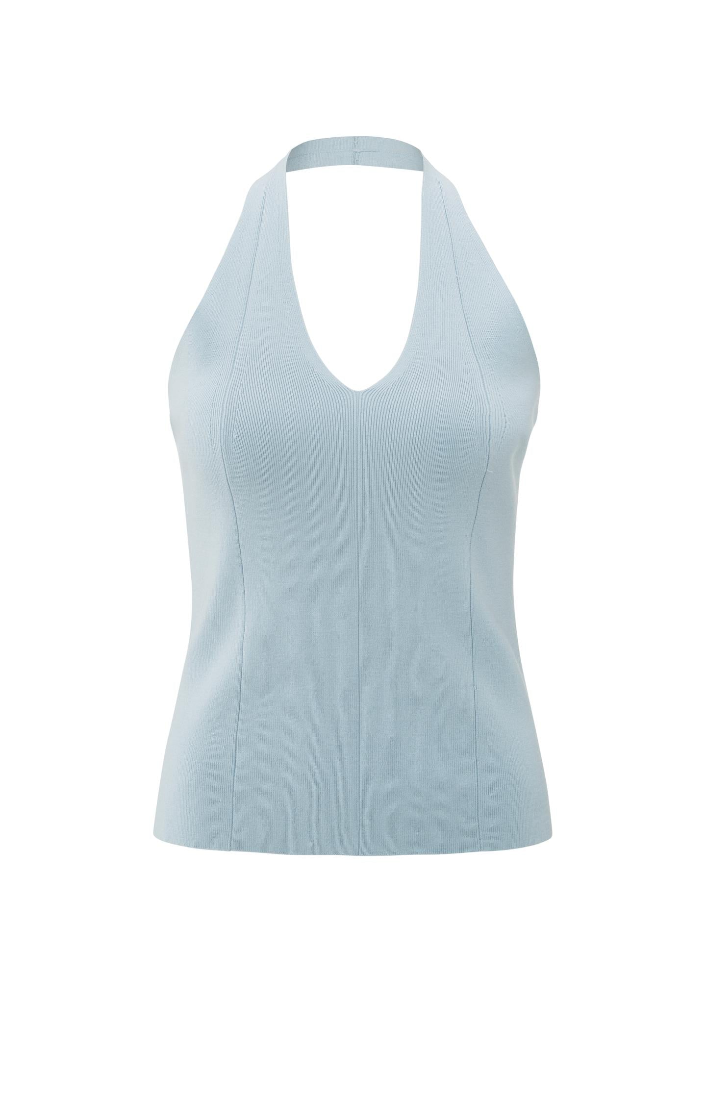 Knitted haltertop with fitted fit - Type: product