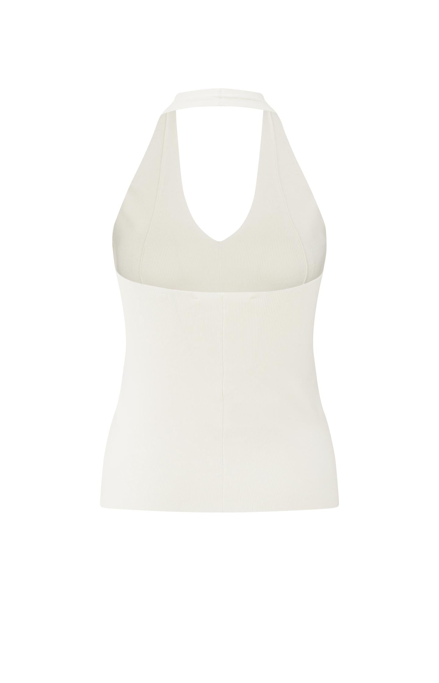 Knitted haltertop with fitted fit