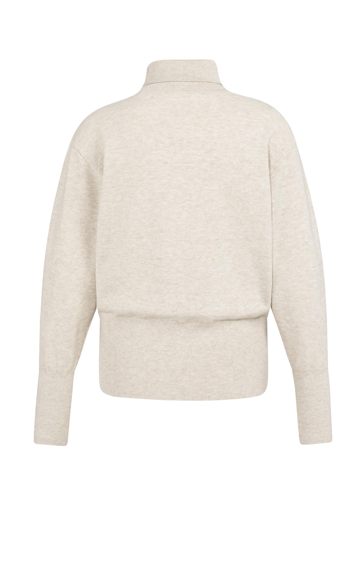 Knitted high neck sweater with button details