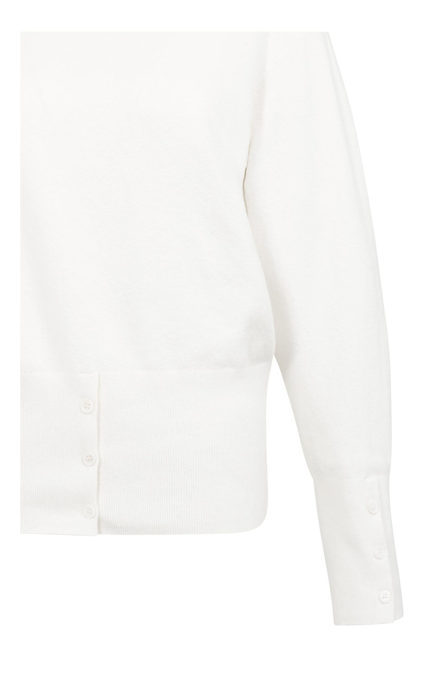 Knitted high neck sweater with button details