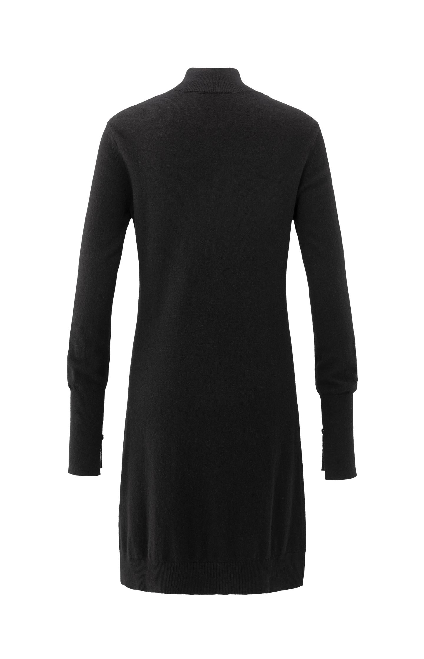 Knitted midi dress with open details at neckline