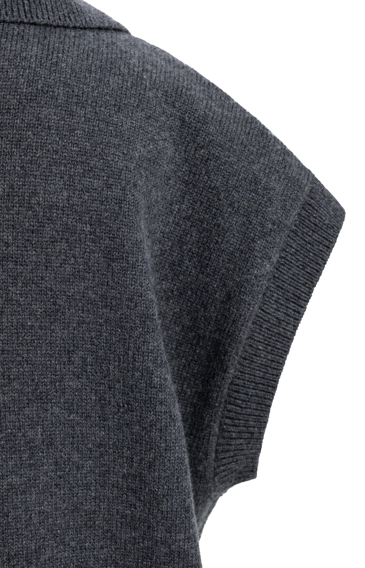 Knitted spencer tunic with collar - Black