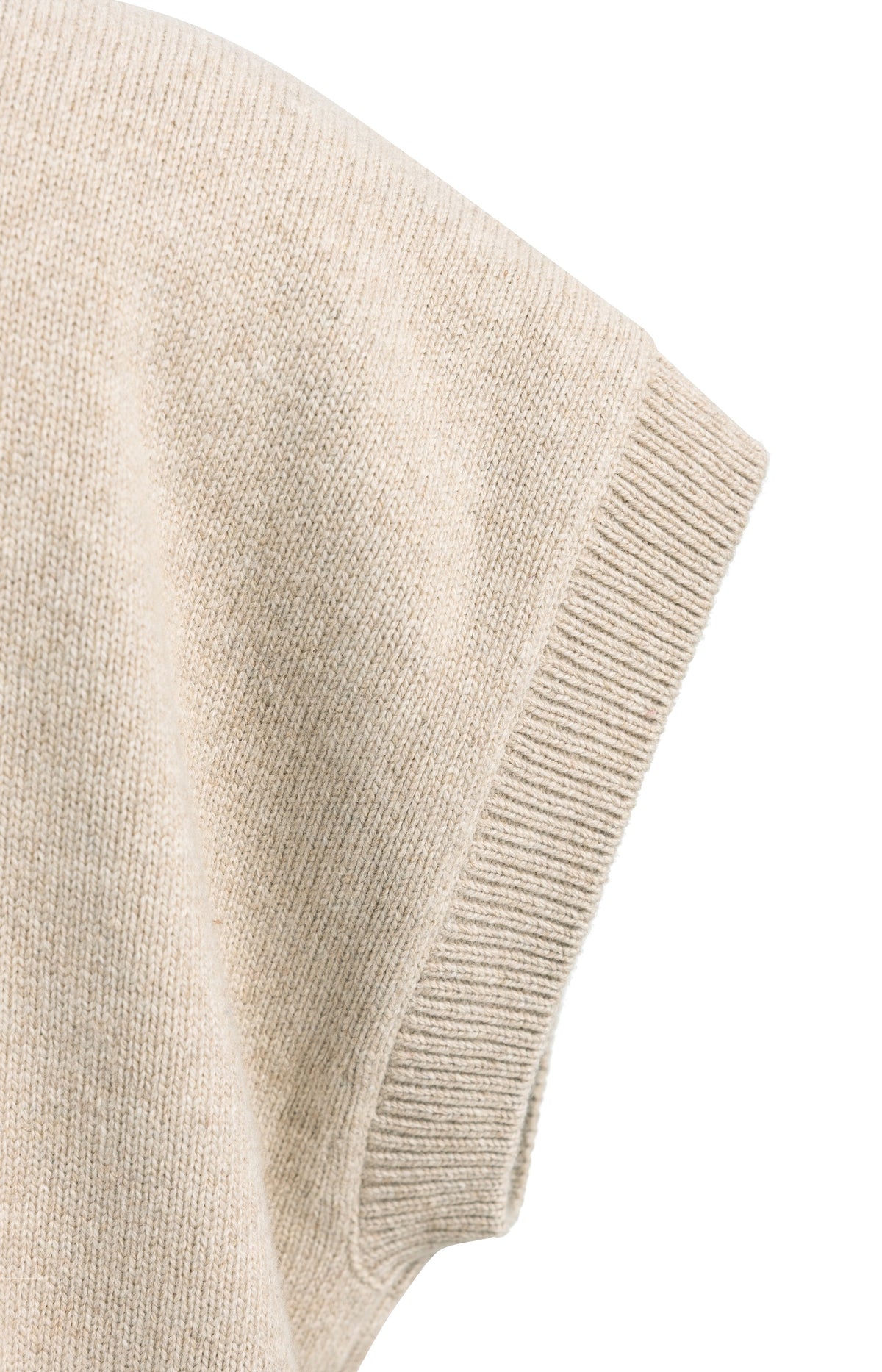 Knitted spencer tunic with collar - Beige