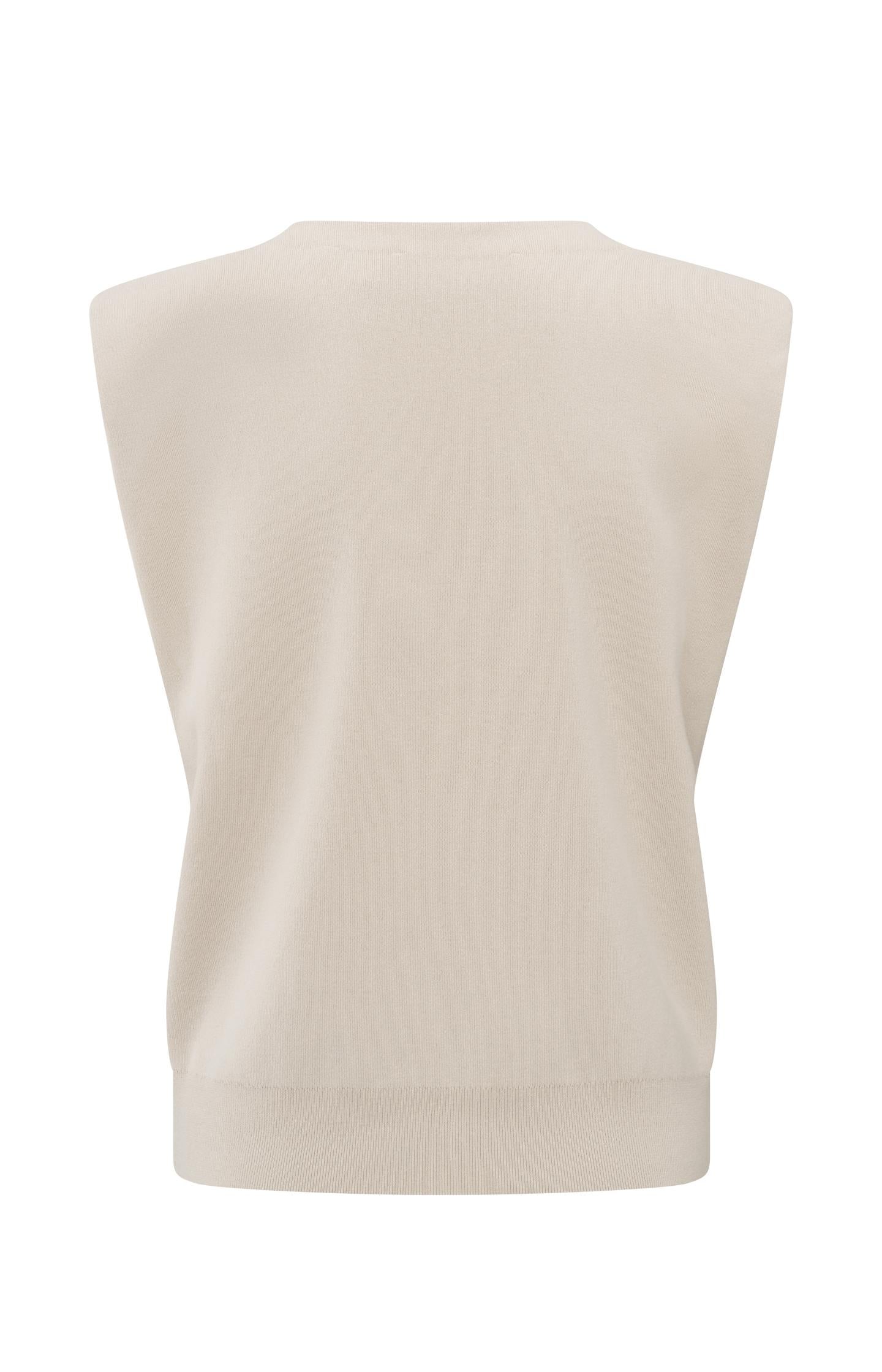 Knitted spencer with shoulder details and V-neck