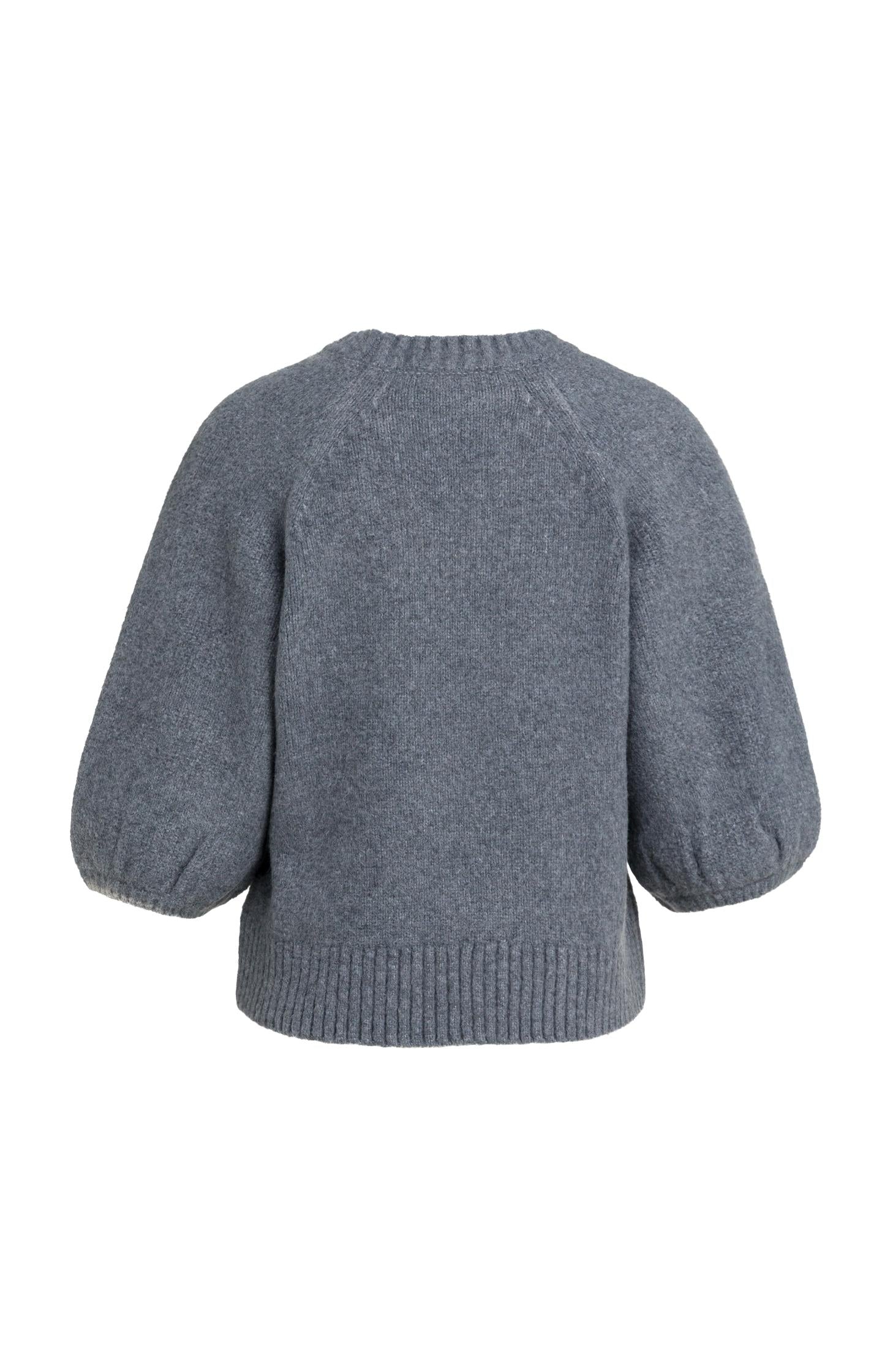 Knitted sweater with balloon sleeves