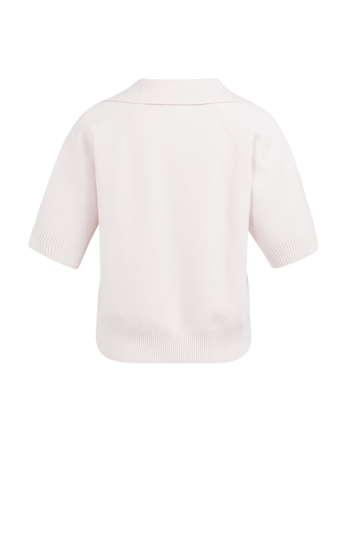 Knitted sweater with collar and short sleeves - Type: lookbook