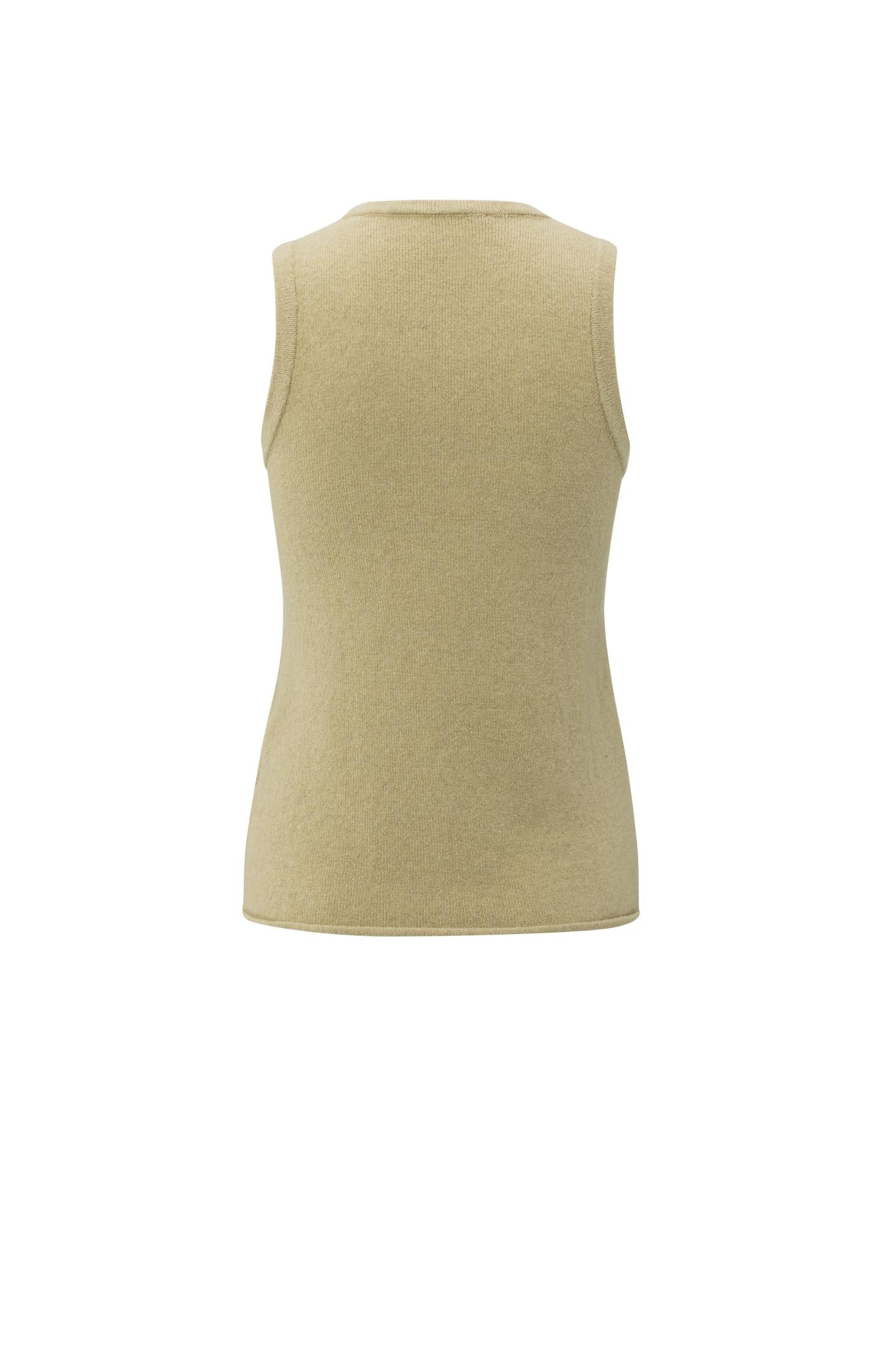 Knitted sweater with deep V-neck and layered top